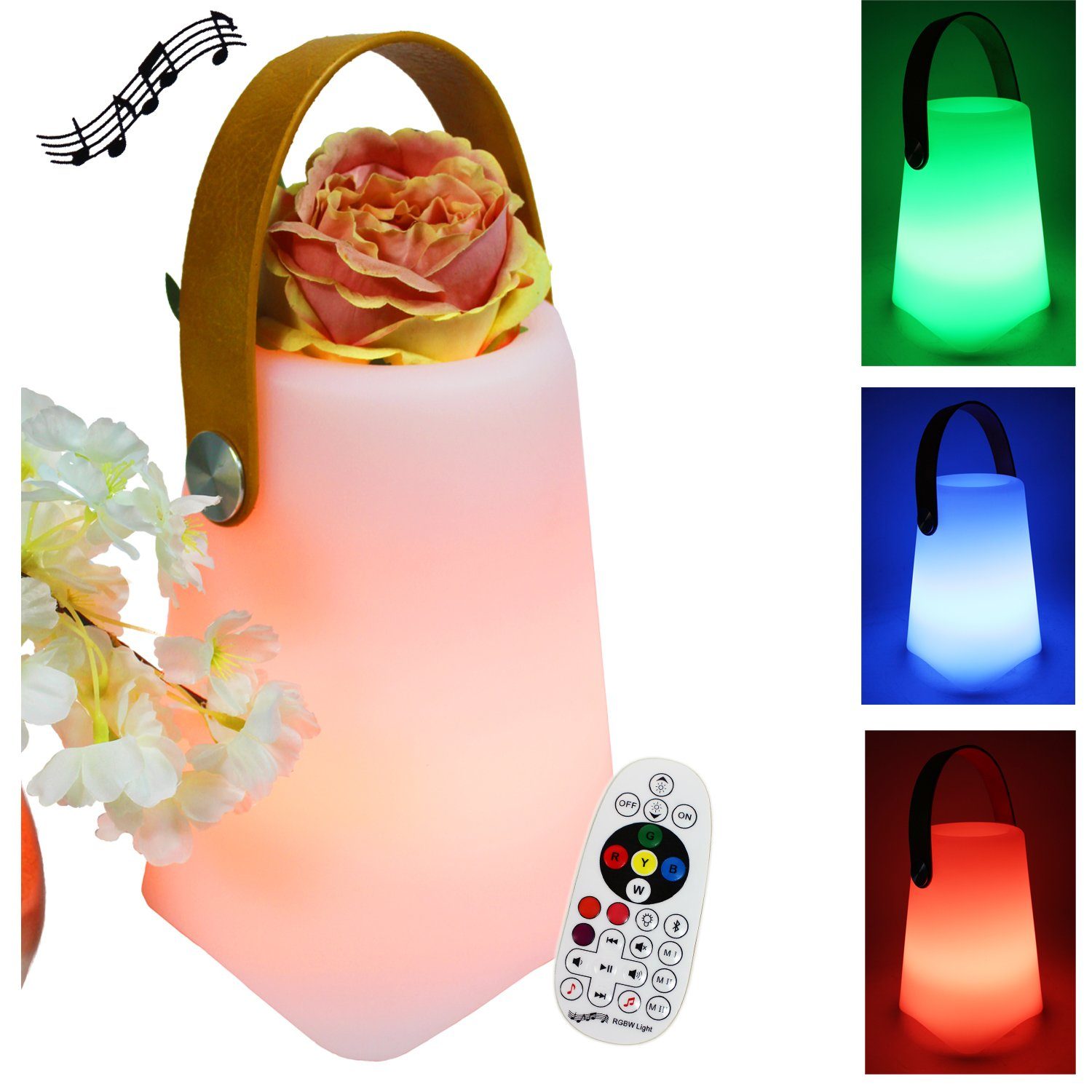 Arnusa LED Tischleuchte mit Bluetooth Lautsprecher kabellos Akku Farbwechse günstig online kaufen