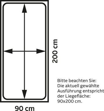 Lüttenhütt Hochbett Alpi aus Kiefernholz, inklusive Leiter und Panel, Außenmaßenbreite 103 cm
