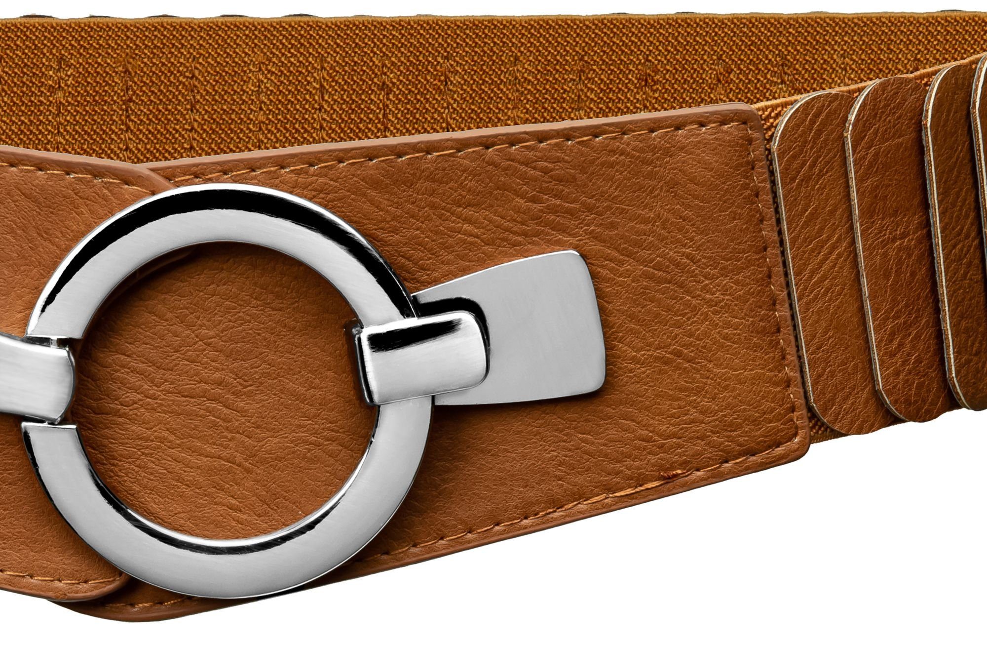 Caspar Taillengürtel GU300 Damen elastischer breiter Stretch Gürtel günstig online kaufen