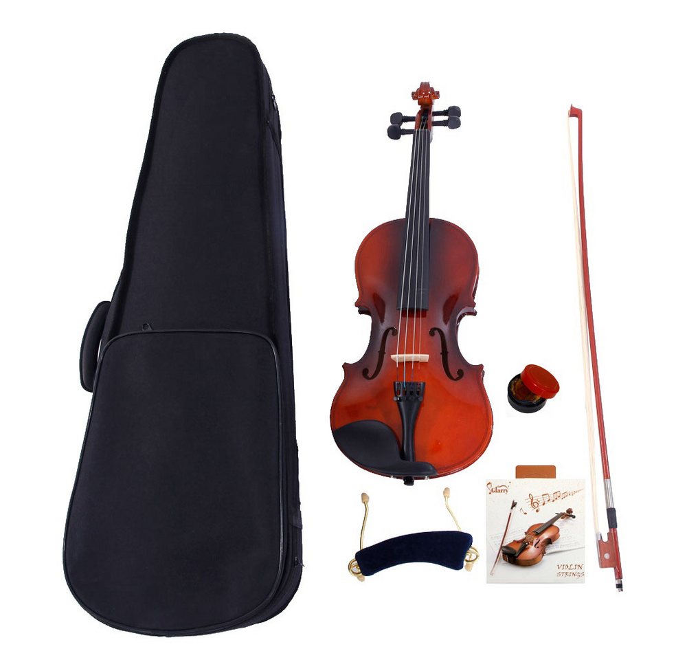 LALAHO Violine Geige 4/4 Violinenset 4/4 Komplettset mit Zubehör für Anfänger, Einsteiger/Schülerinstrument, inkl. Bogen, Koffer, Kolophonium