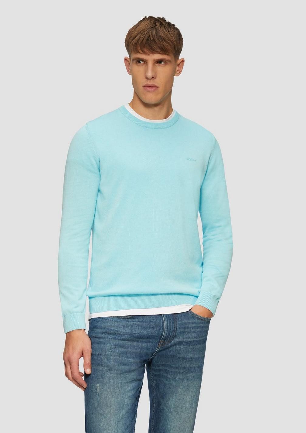 s.Oliver Strickpullover Strickpullover mit Logo-Stickerei Logo günstig online kaufen