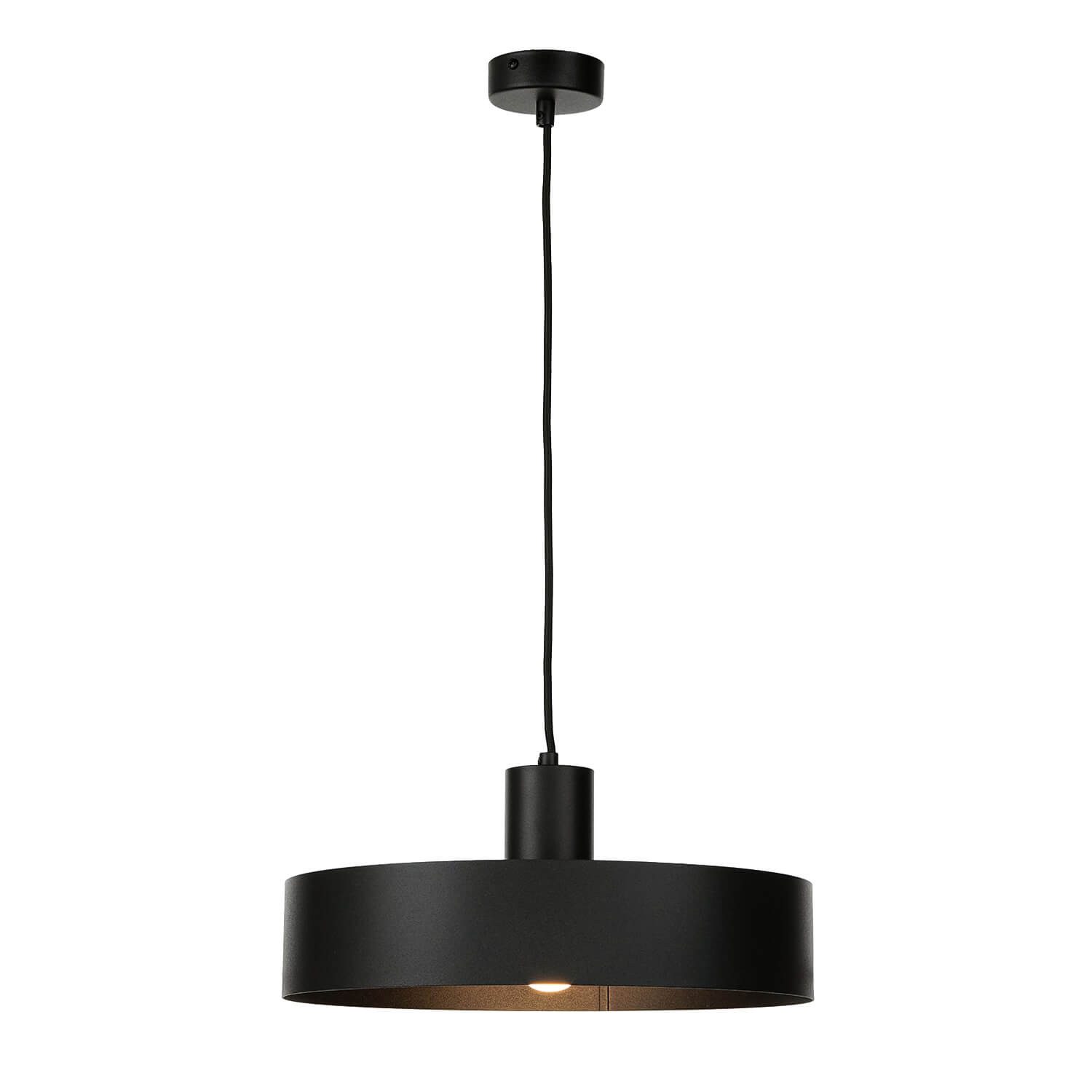 Licht-Erlebnisse Pendelleuchte RIF, ohne Leuchtmittel, Runde Hängelampe retro matt Schwarz flexibel Wohnzimmer Pendelleuchte