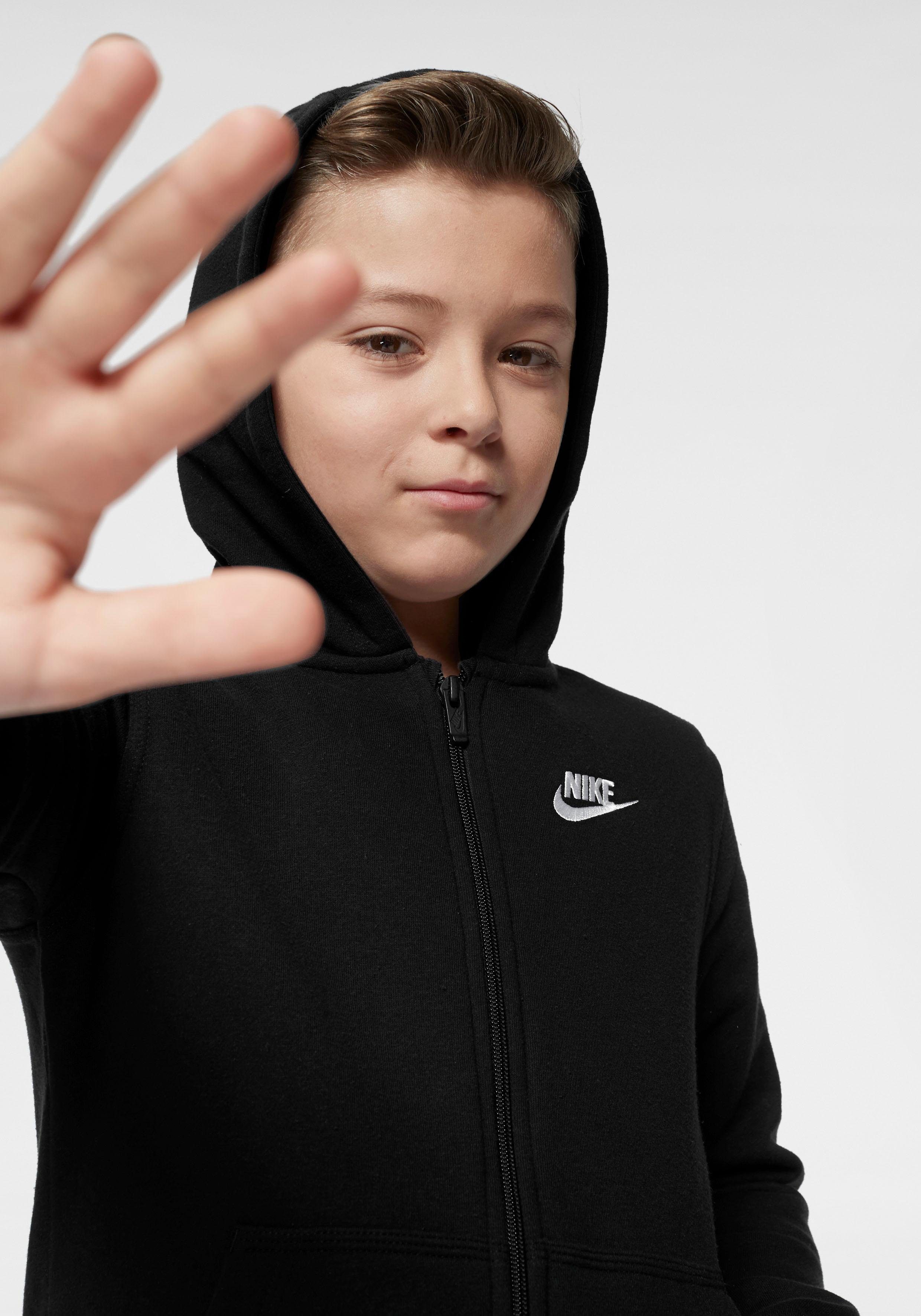 Kapuzensweatjacke Sportswear Kinder Nike FZ schwarz CLUB NSW für HOODIE -