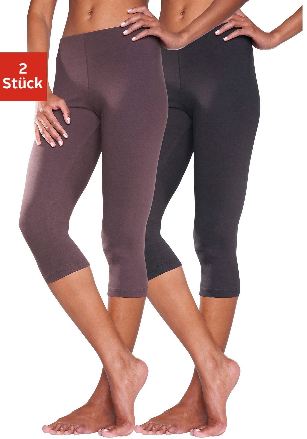 Vivance Active by Lascana Caprileggings (2er-Pack) mit Gummibund, Loungewear