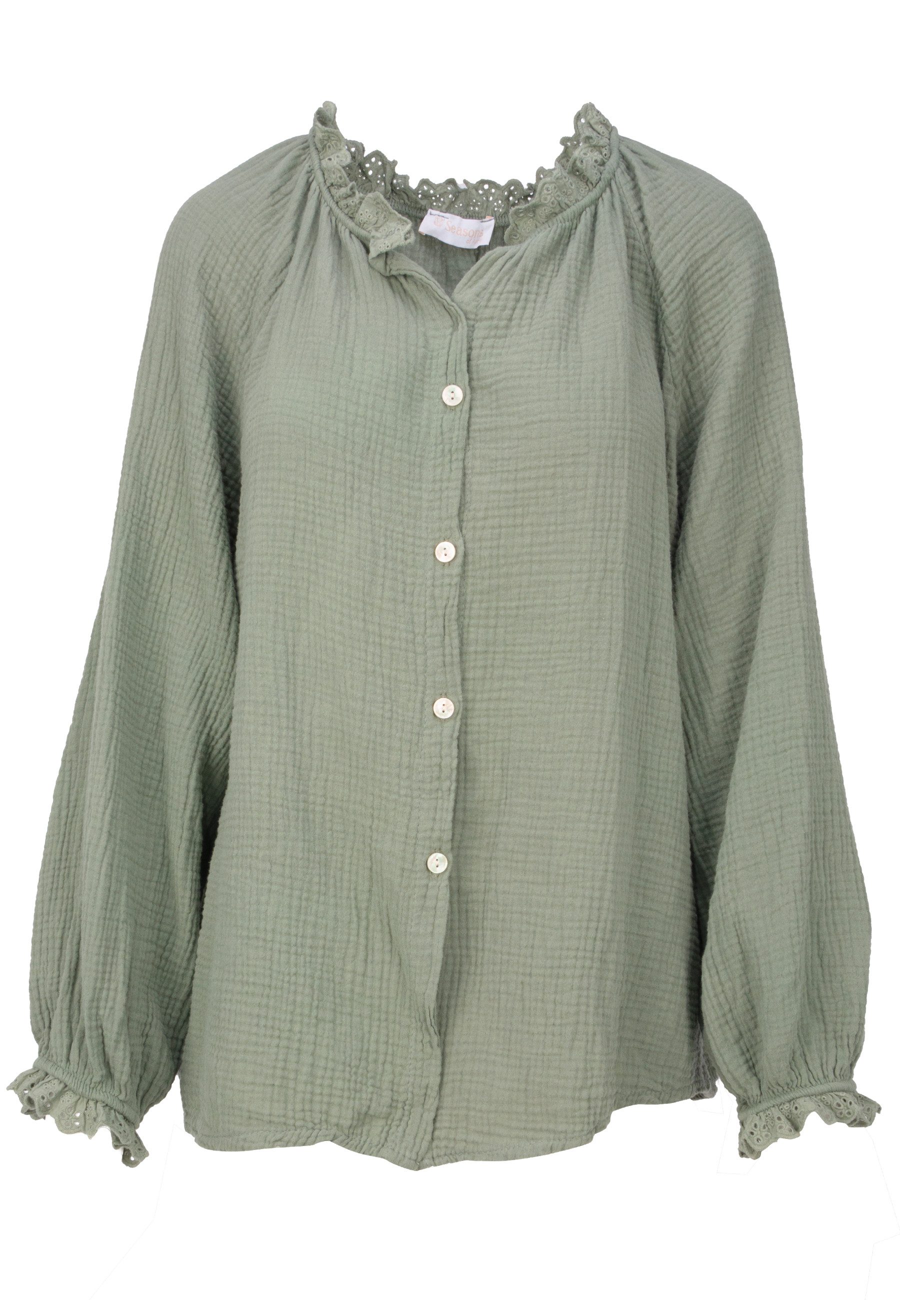 Seasons of April Hemdbluse EMMA MUSSELIN OVERSIZED Oversized Musselinbluse günstig online kaufen