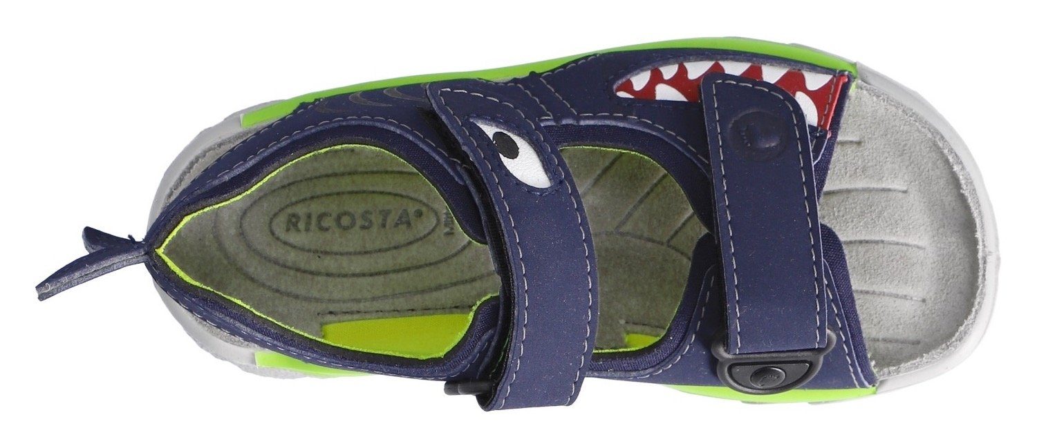 Klettverschluss Ricosta Shark blau Sandale mit