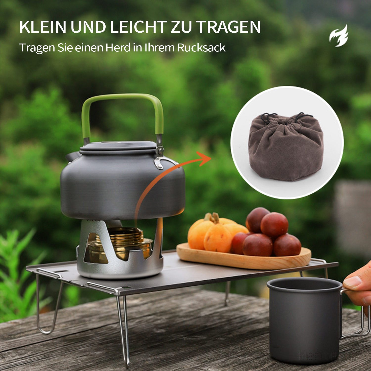 Refttenw Gaskocher Tragbarer Spirituskocher Camping, Mini Spiritusbrenner, Campingkocher