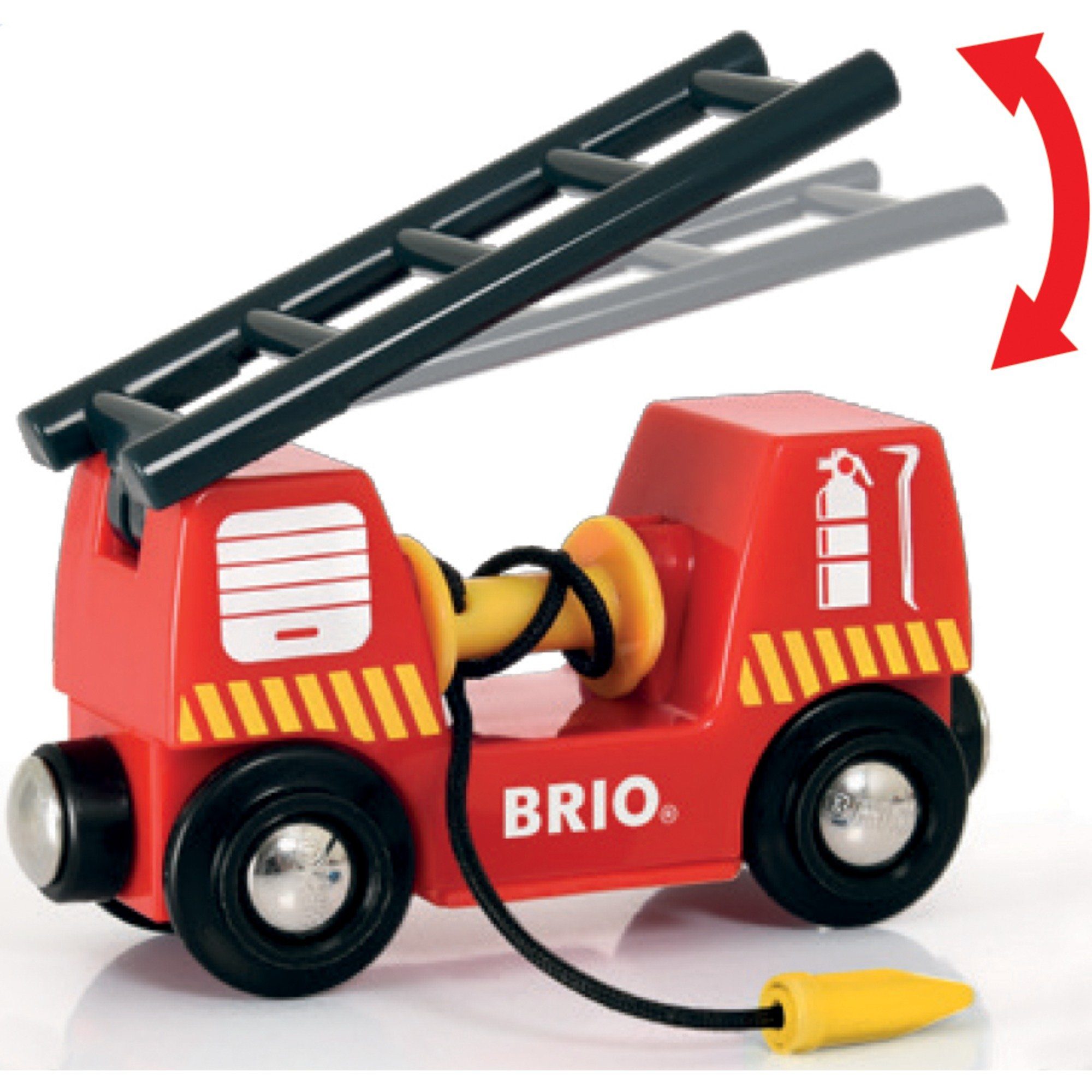 BRIO® Spielzeug-Auto BRIO World World Feuerwehr-Leiterfahrzeug, (3-tlg)