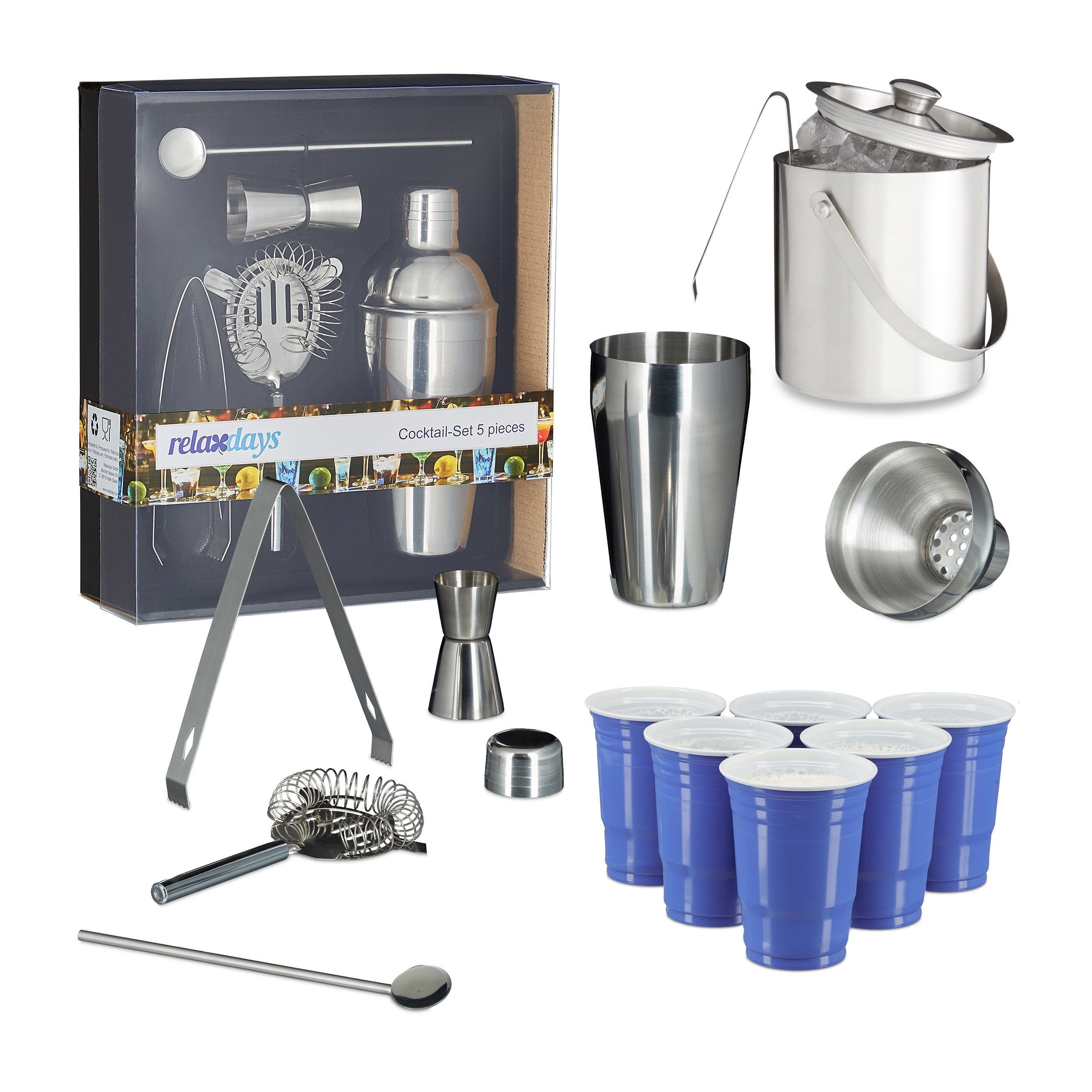 Cocktail Shaker Beer Pong Set Cocktailset Eisbehälter