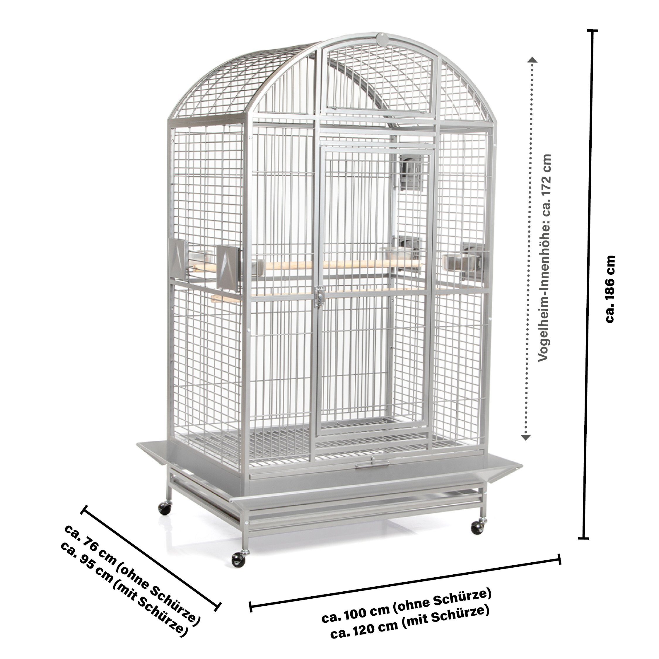 Montana Cages Vogelkäfig Castell Nova Dome - Platinum