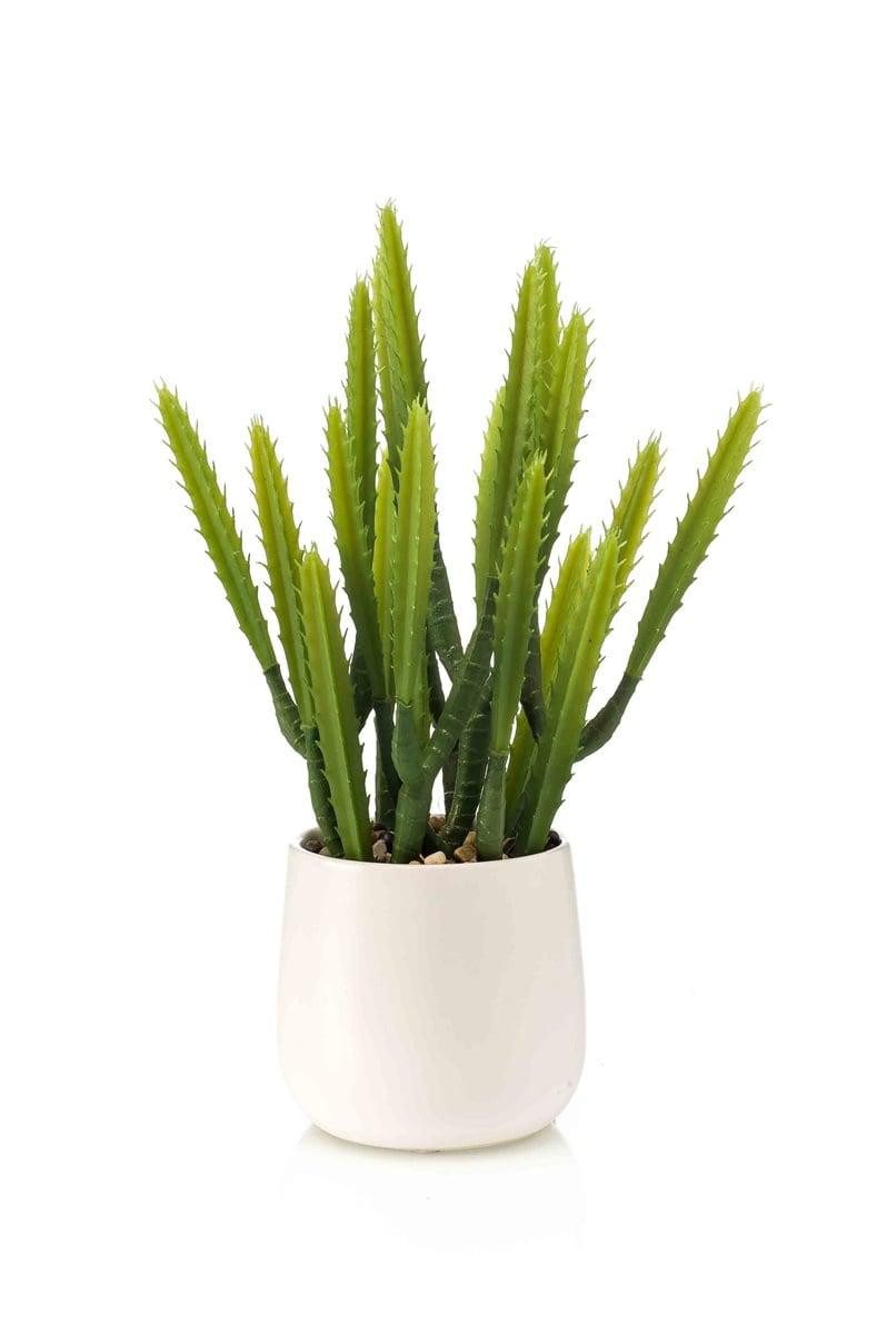 Kunstkaktus Deko Kaktus Euphorbia trigona NORSHO im Dekotopf, grün, 28cm Euphorbia (Euphorbia trigona), artplants, Höhe 28.0 cm