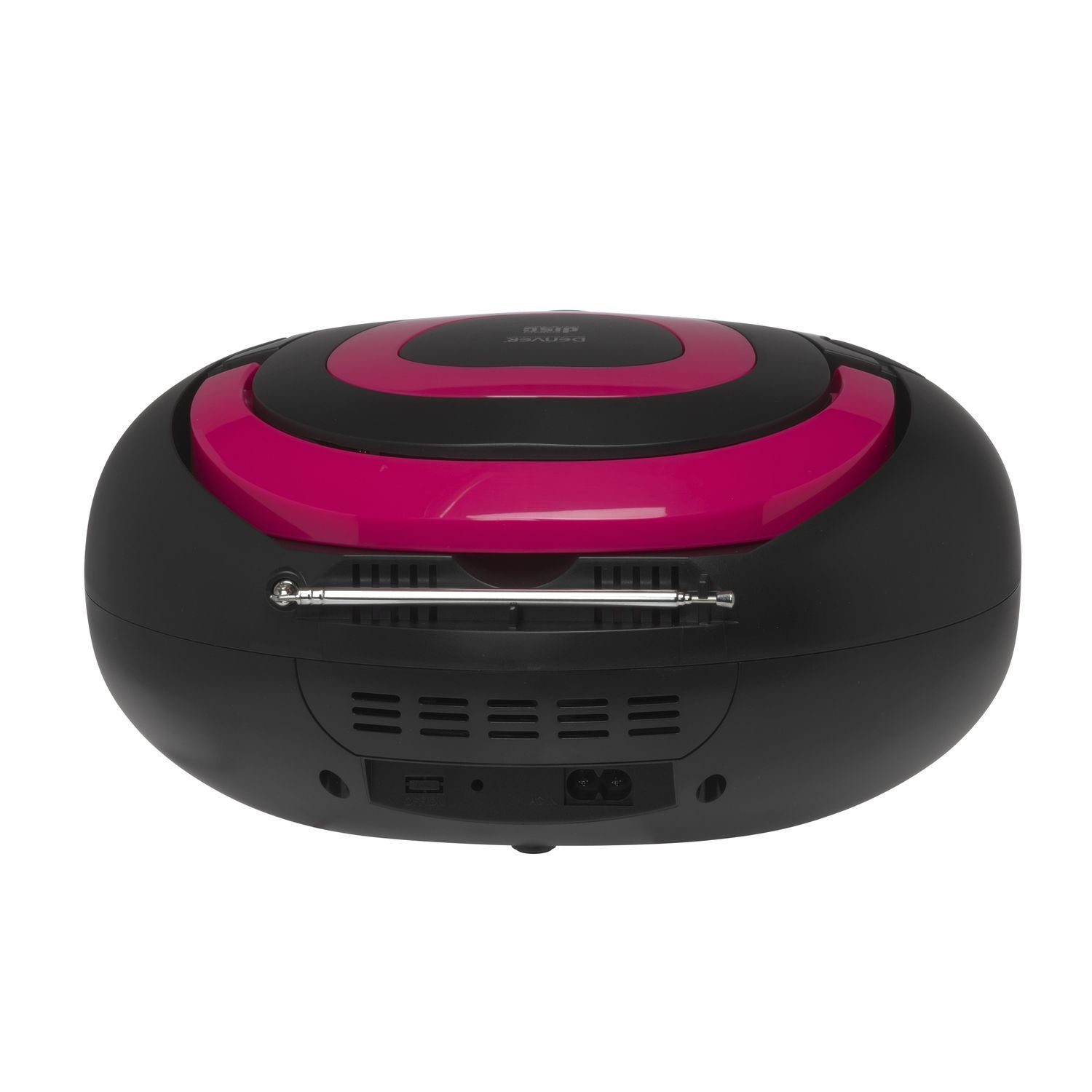 Denver TCL-212BT LED Kopfhörerausgang (Bluetooth, AUX-IN, CD-Player Pink USB, und tragbarer Partylicht)