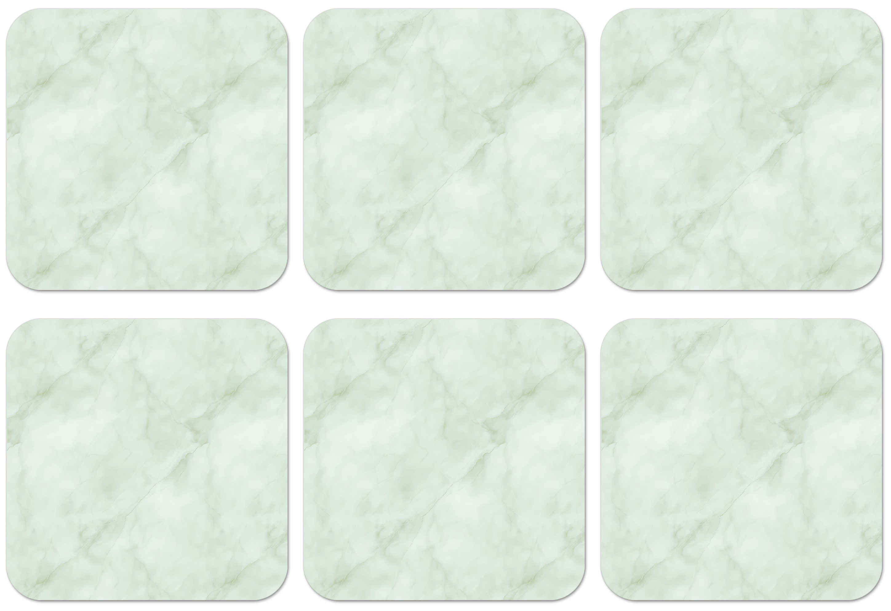MuchoWow Glasuntersetzer Grün - Marmor - Fließende Adern, Zubehör für Gläser, 6-tlg., Tassenuntersetzer Kork, Quadrat, Untersetzer Set Gläser, 10x10 cm