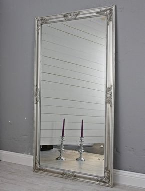 elbmöbel Wandspiegel Spiegel silber 132cm barock Holz, Spiegel: Wandspiegel 132x72x7 cm silber Vintage Look