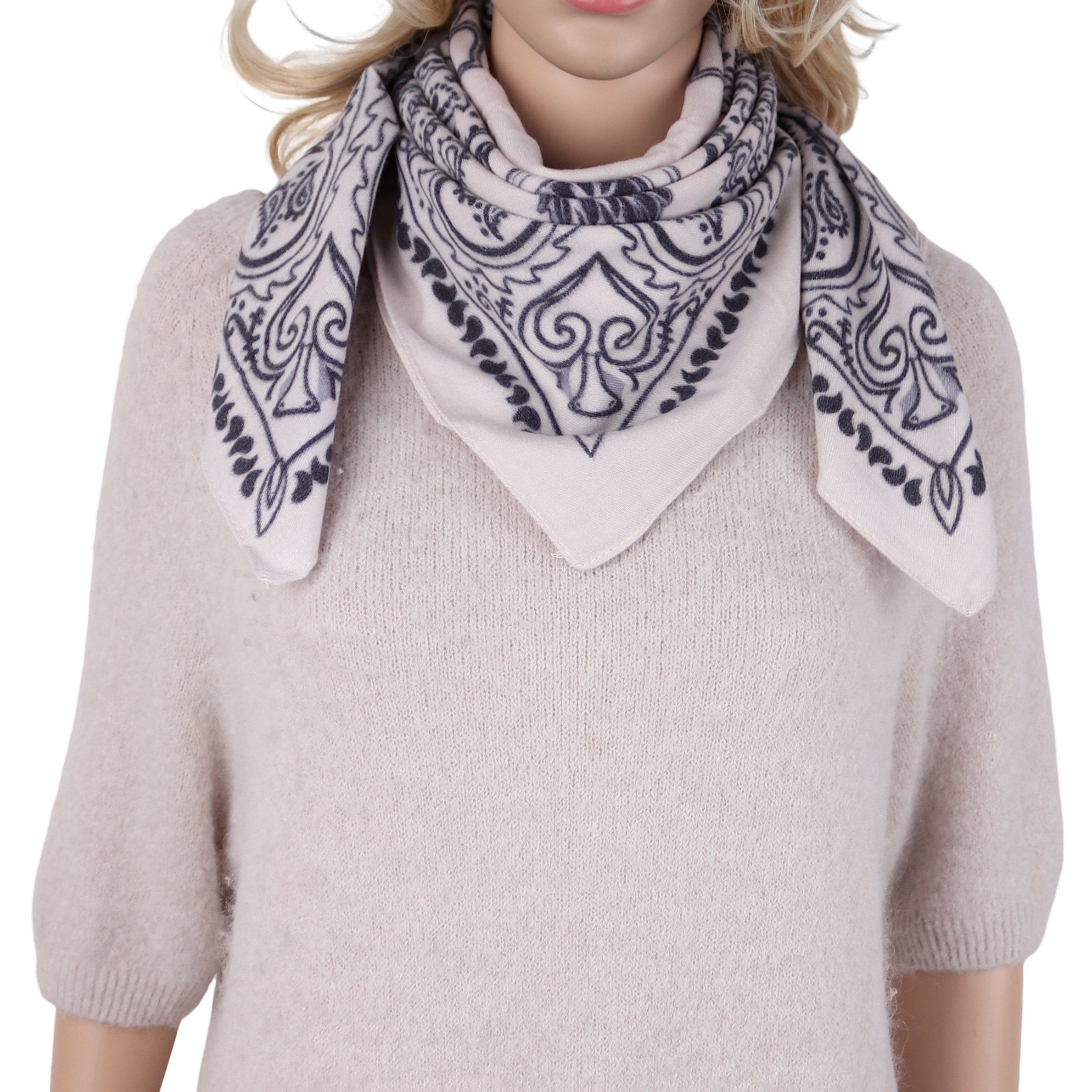 MIRROSI Nickituch Damen leicht angerautes Vierecktuch mit Paisley-Muster, aus Viskose, (Neue Kollektion Herbst/Winter 2026), ca. 88x88cm, warmes Halstuch für Herbst und Winter