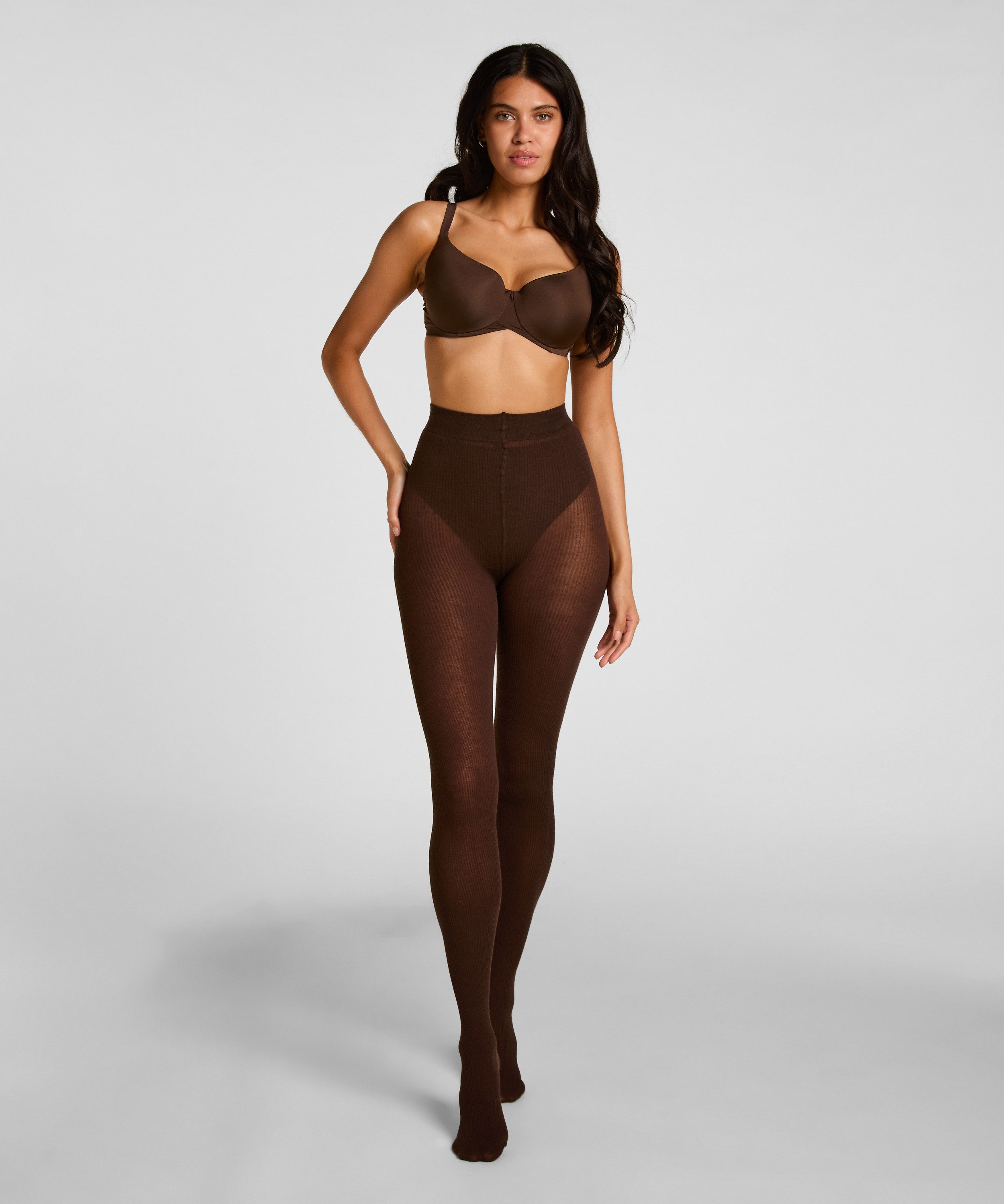 Hunkemöller Strumpfhose Gerippte Strickstrumpfhose Kaschmir-Mix