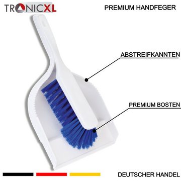 TronicXL Staubbesen Kehrblech Kehrschaufel Handfeger Set Abstreifkannte Kehrgarnitur weiß (SEt, 2-St), Abstreifkannte