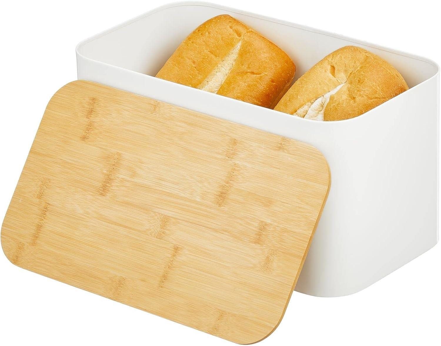 Aufbewahrungssystem mDesign Brotbox Brotkasten Brotkorb Brotaufbewahrung Deckel Metall B