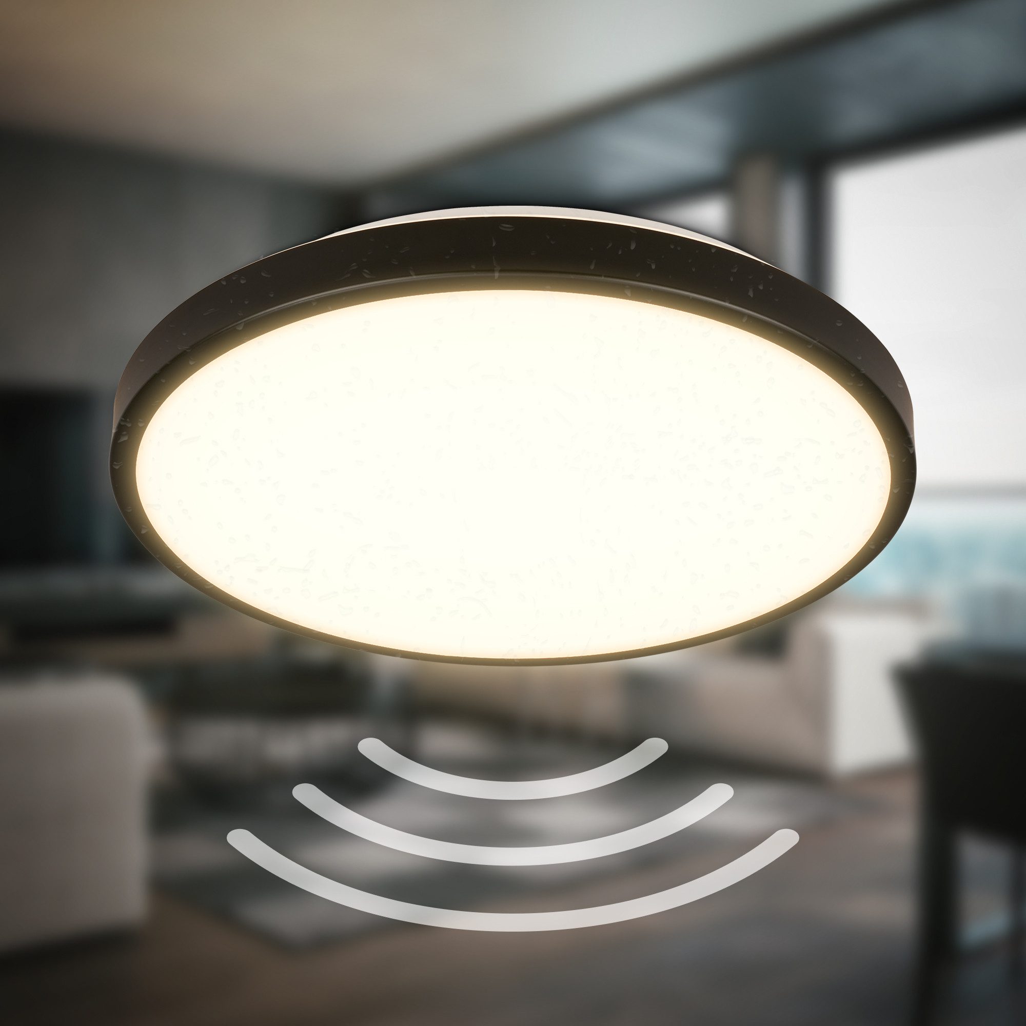 B.K.Licht LED Deckenleuchte BK_DL1615 Bad Deckenlampe mit Bewegungsmelder, 3m Reichweite, Bewegungsmelder, LED fest integriert, Warmweiß, 120° Erfassungswinkel, – Bild 4 von 5