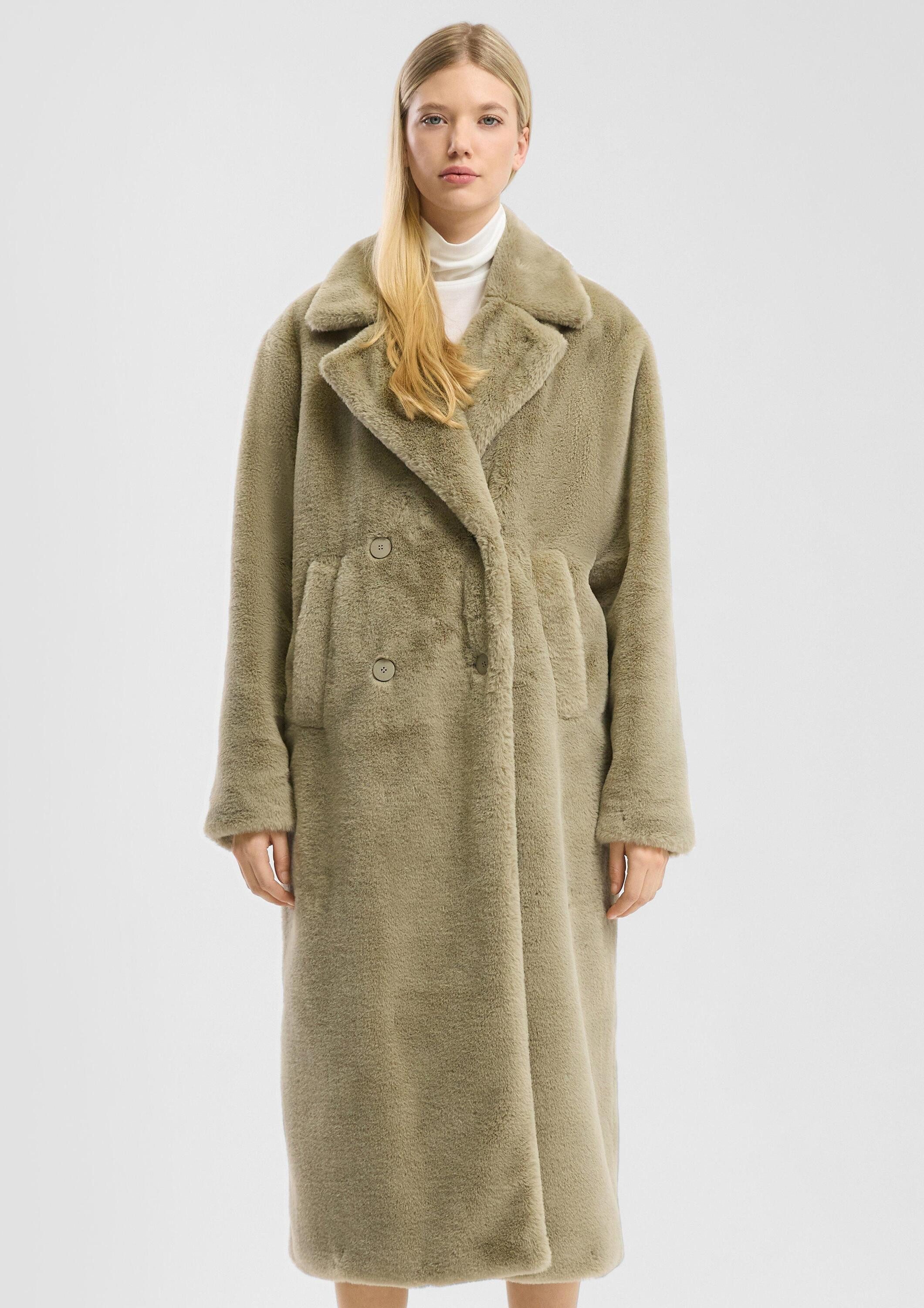 QS Funktionsmantel Outdoor-Mantel Mantel in Felloptik günstig online kaufen