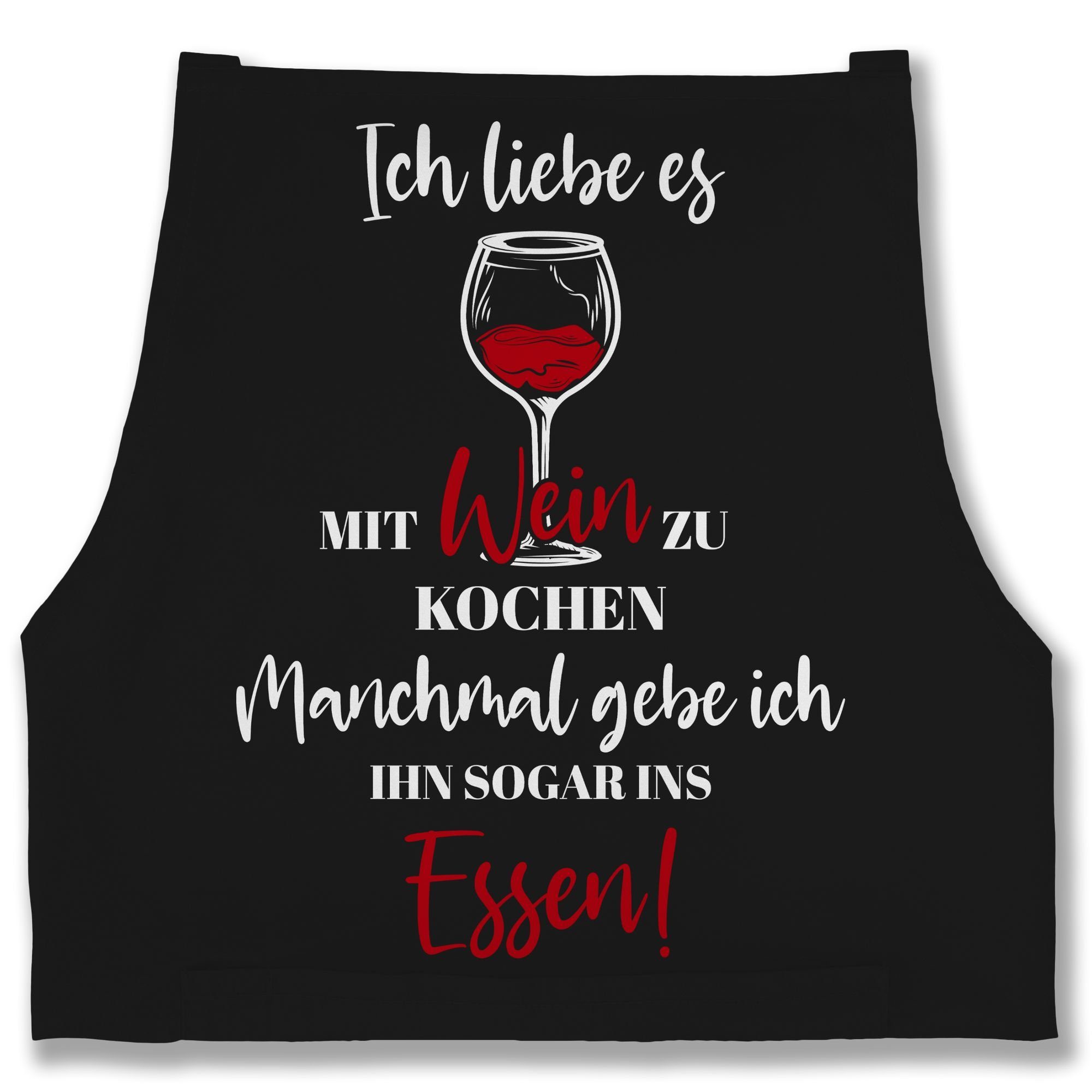 Kochschürze Ich liebe es mit Wein zu kochen
