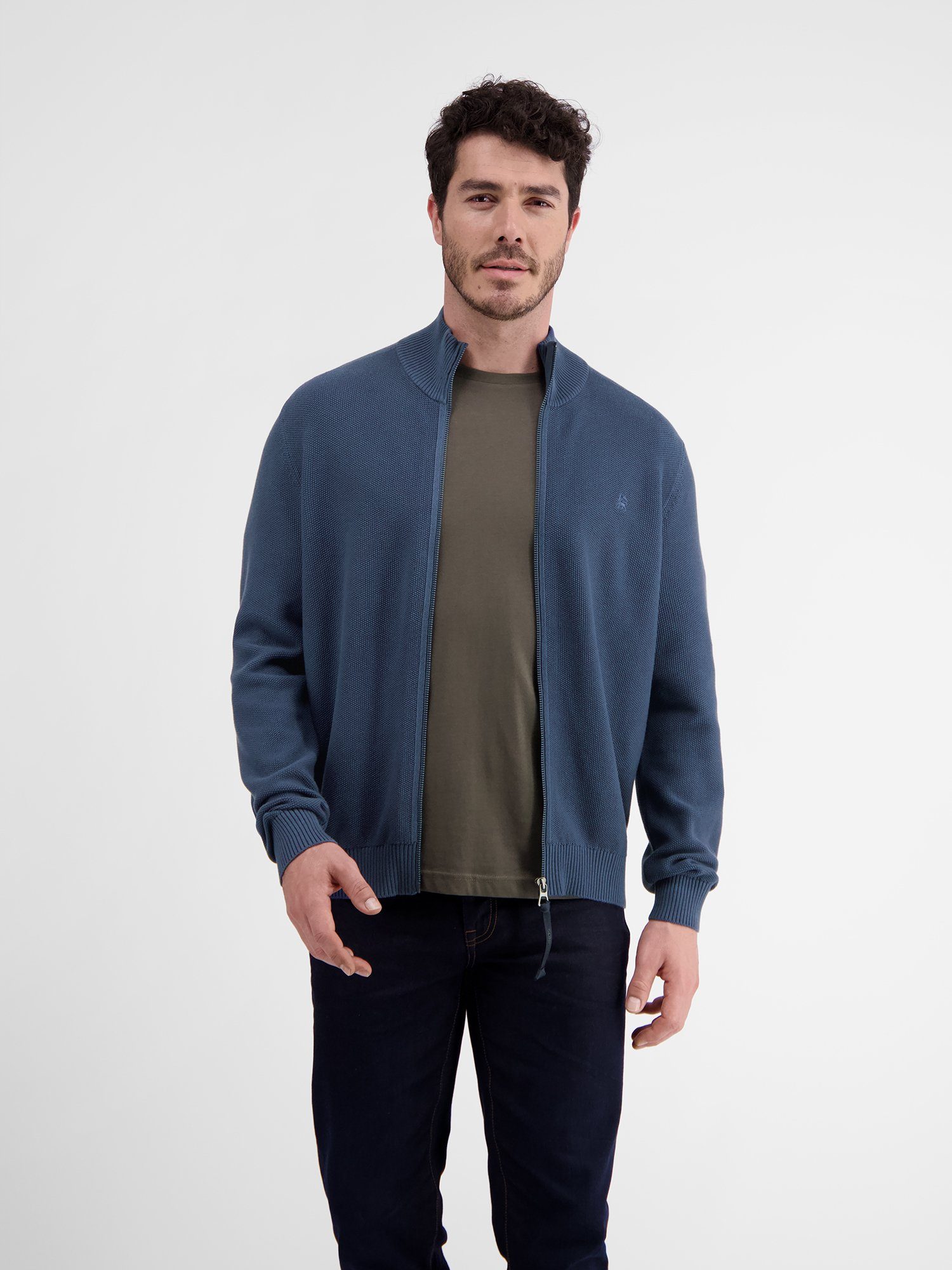 Strickjacke LERROS Strickjacke mit Stehkragen