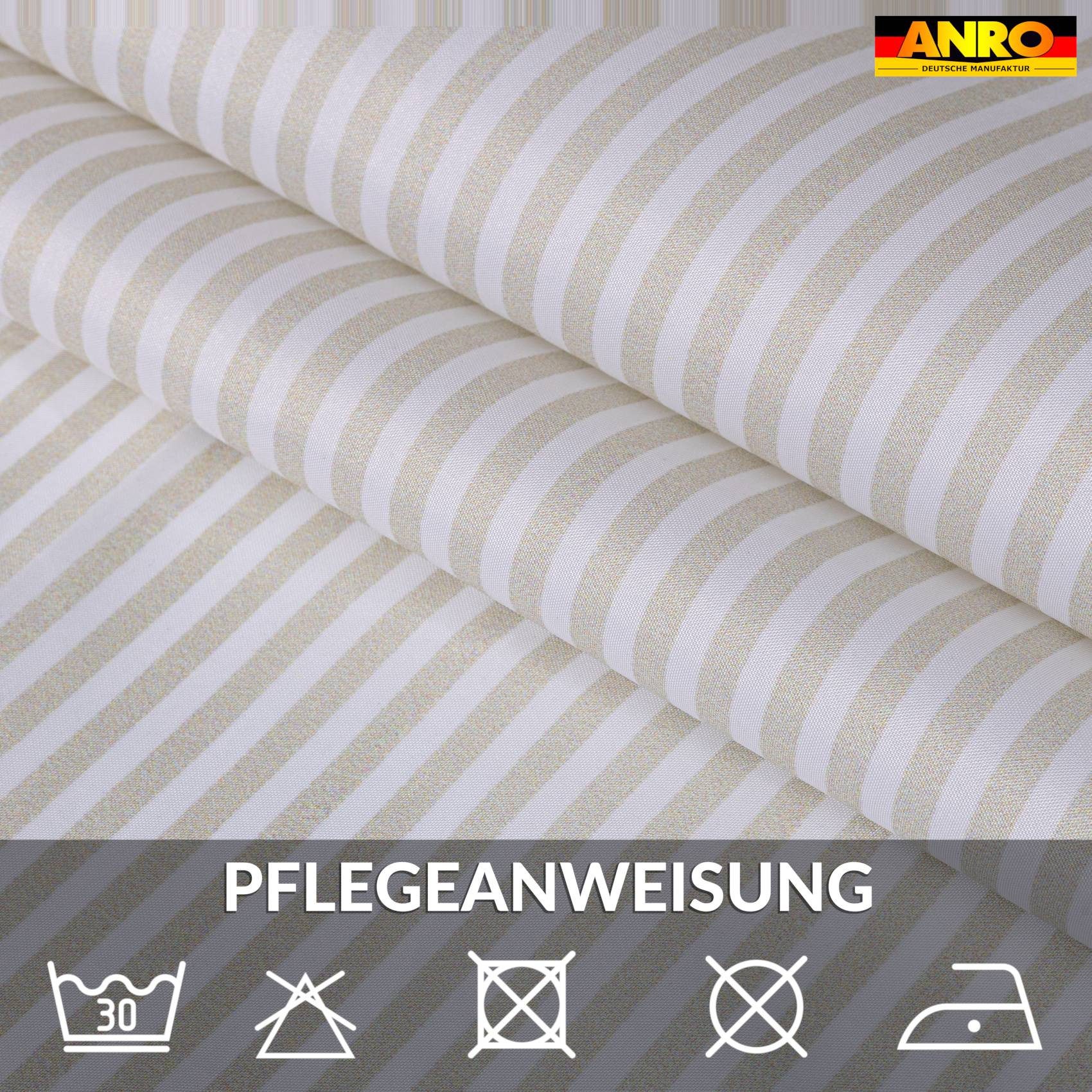 ANRO Duschvorhang FASTY Streifen Anti-Schimmel Polyester Badezimmervorhang Bad-Stoff Breite 120 cm (Packung, 1-tlg., Duschvorhang inkl. Aufhängeringe), robuster – Bild 5 von 5