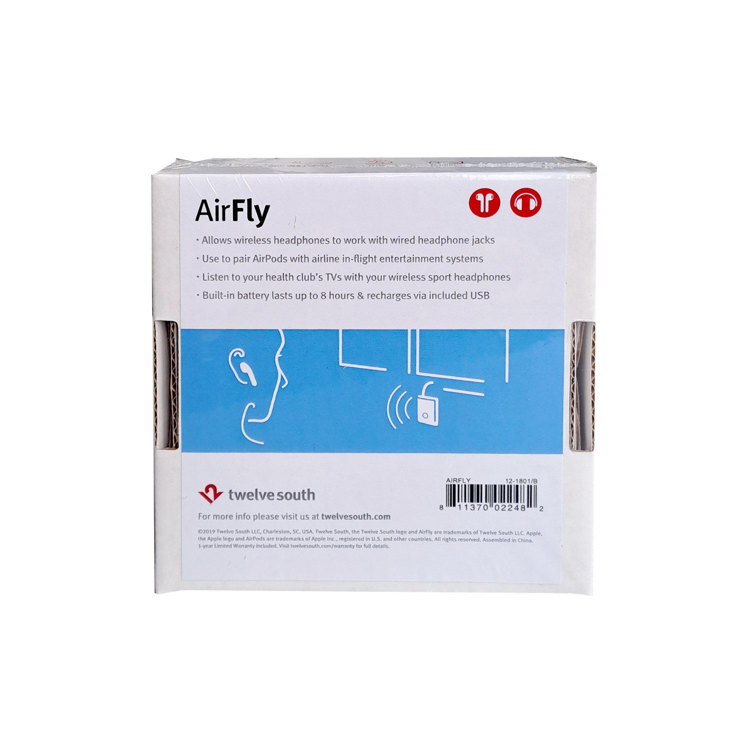 Twelve South AirFly Bluetooth Sender für Kopfhörer/Adapter für AirPods Weiß wireless Kopfhörer – Bild 2 von 2