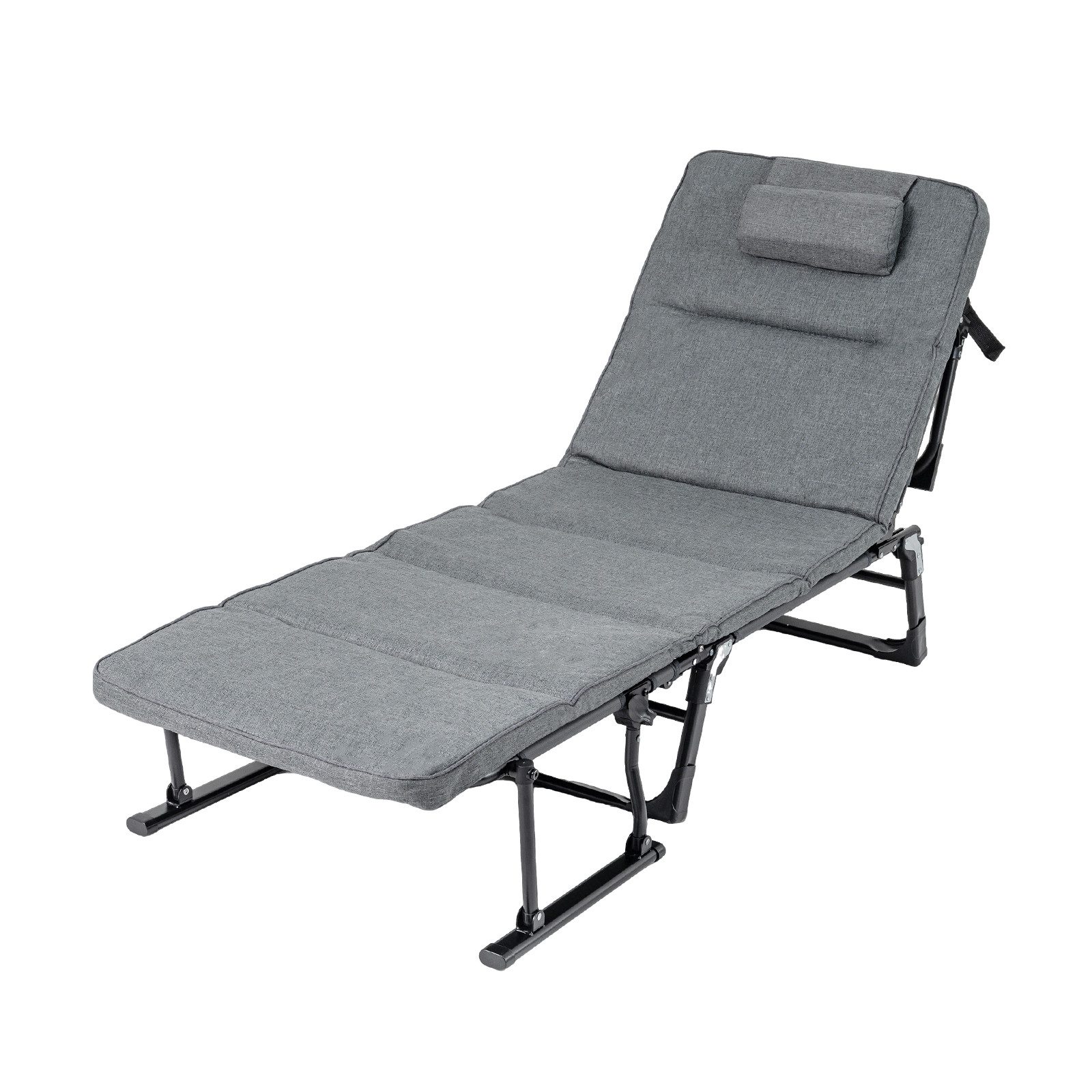 COSTWAY Gartenliege, 3 in 1 Klappbett mit Auflage, Kopfstütze, verstellbar