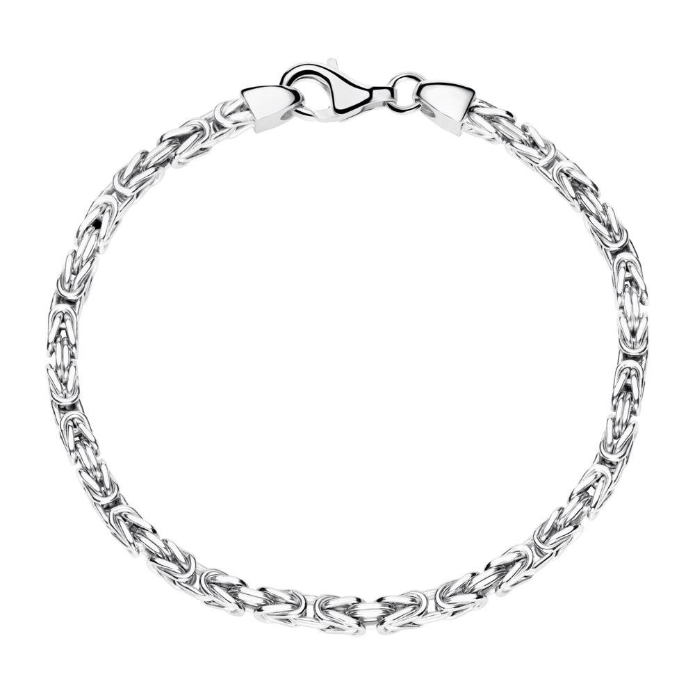 JEWLIX Königsarmband Rhodiniertes Königsarmand für Herren 3mm Stärke KA0030-RH
