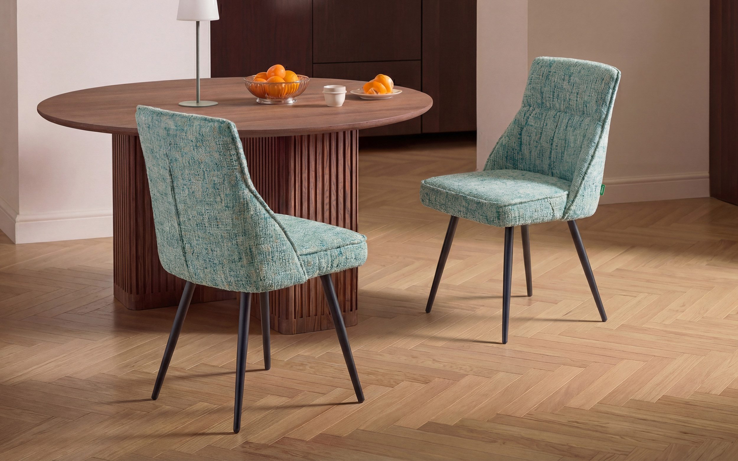 DUBI Möbel Polsterstuhl MIRELA, 360° drehbar mit Rückholfunktion 2er-Set