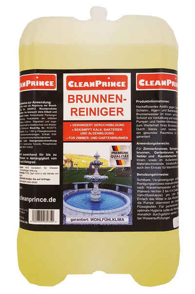 CleanPrince Gartenbrunnen Brunnen Reinigungsmittel Brunnenreiniger 5 Liter, (1 tlg), Konzentrat zur Reinigung von Wasserbrunnen 5 Liter