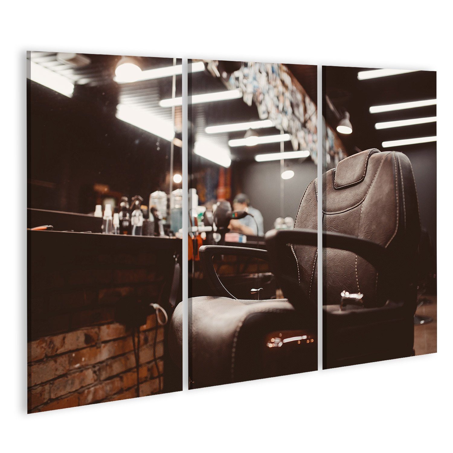 Leinwandbild Bild auf Leinwand Barbershop Sessel Moderner Friseur Friseursalon Barb