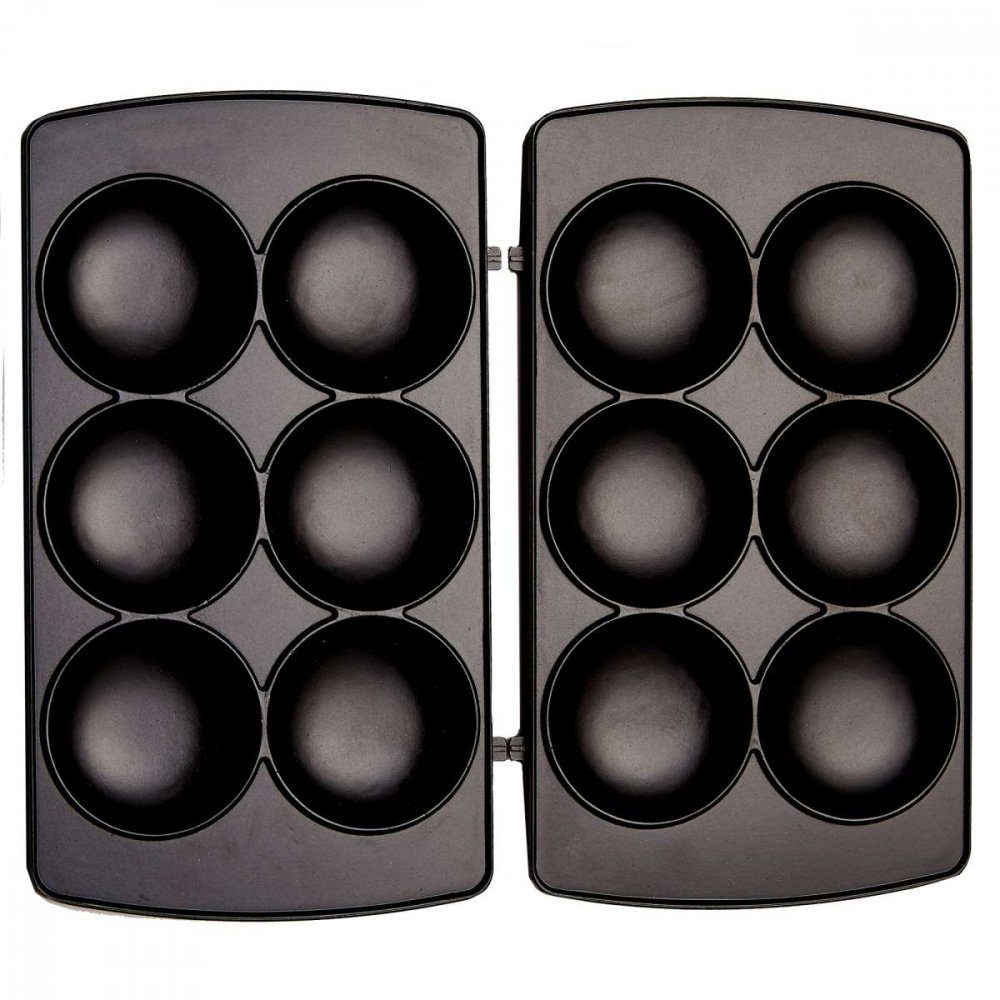 Produktbild von Syntrox Cup Cake Maker Kombigerät Mit Wechselplatten, 2000 Watt Leistung, Edelstahl, Silbernes Design, Antihaftbeschichtet, Einfache