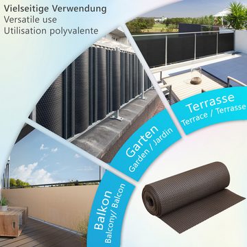 NYVI Balkonsichtschutz Polyrattan Balkon Sichtschutz Privafence Balkonbespannung Metallösen (1-St) UV-fest, Witterungsbeständig, 100% Blickdicht - Balkonumspannung