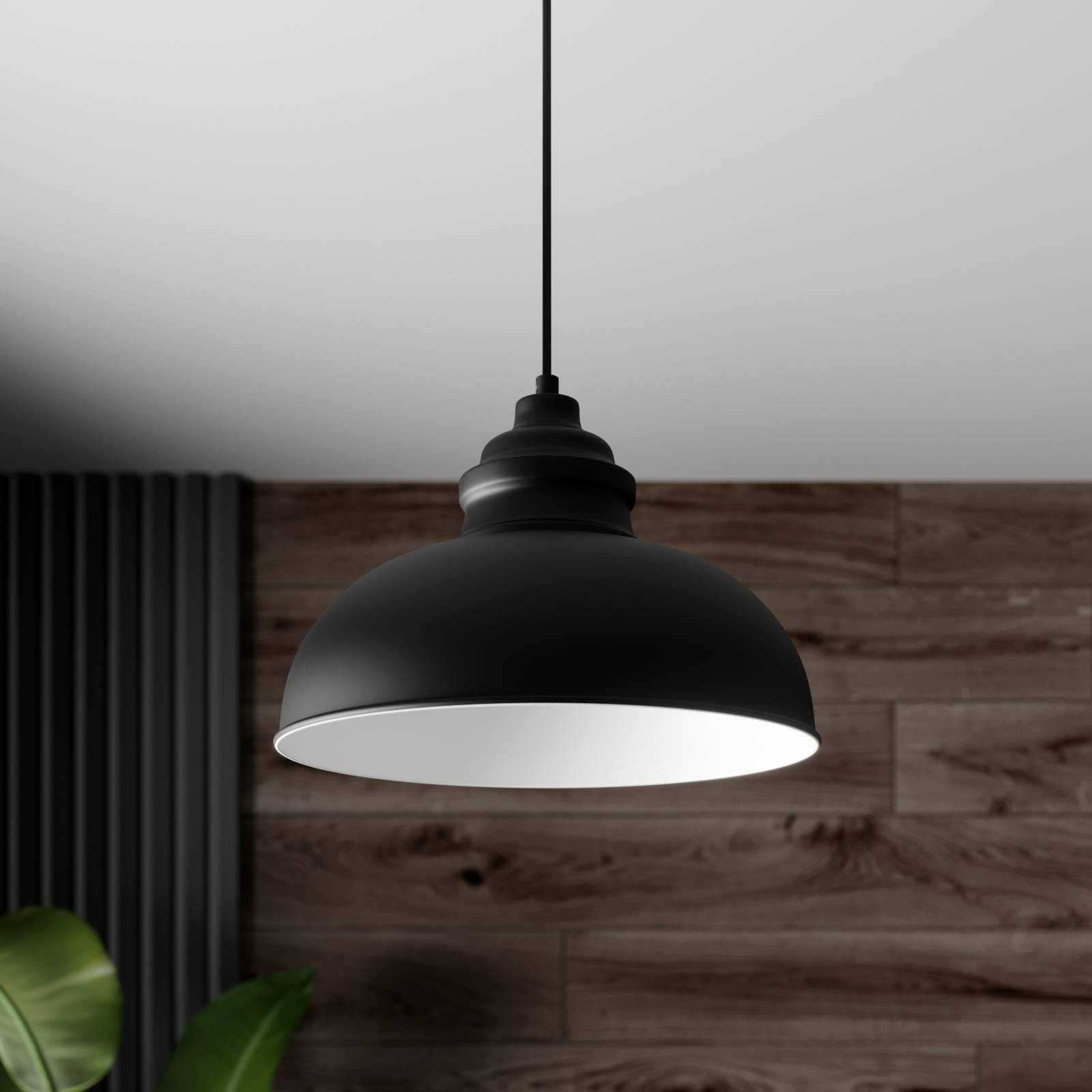 Lindby Hängeleuchte Cliona, Metall, Schwarz IP20, 1 x 60 W