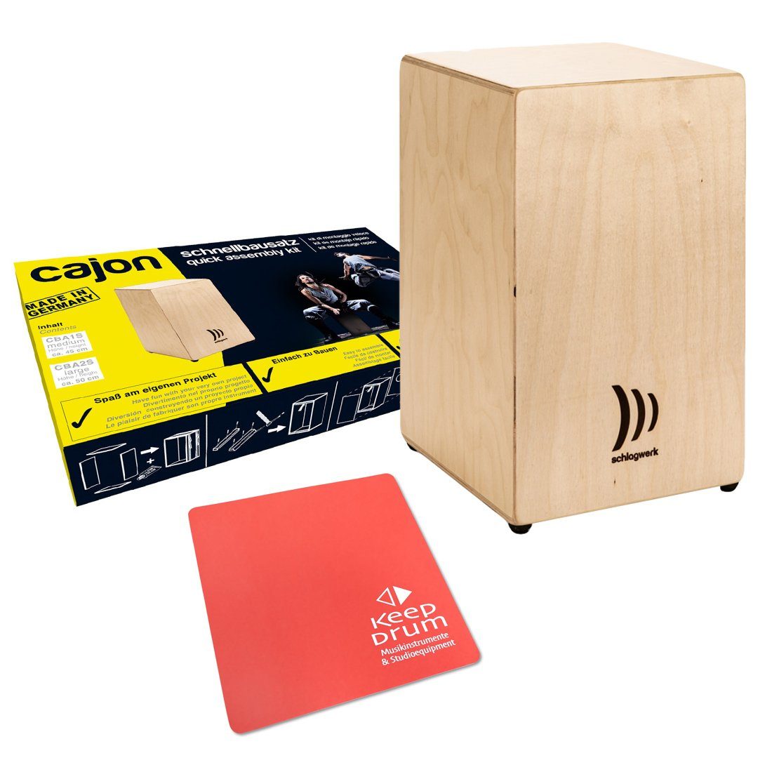 Schlagwerk Cajon Schlagwerk CBA2S Cajon Bausatz + Sitzpad Rot