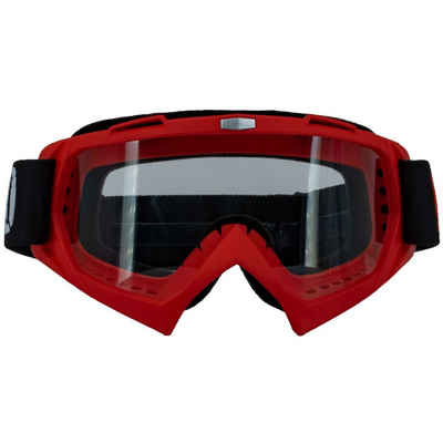 Broken Head Motorradbrille »Crossbrille MX-2 Goggle Rot«, Vorrichtung für Abreißvisiere