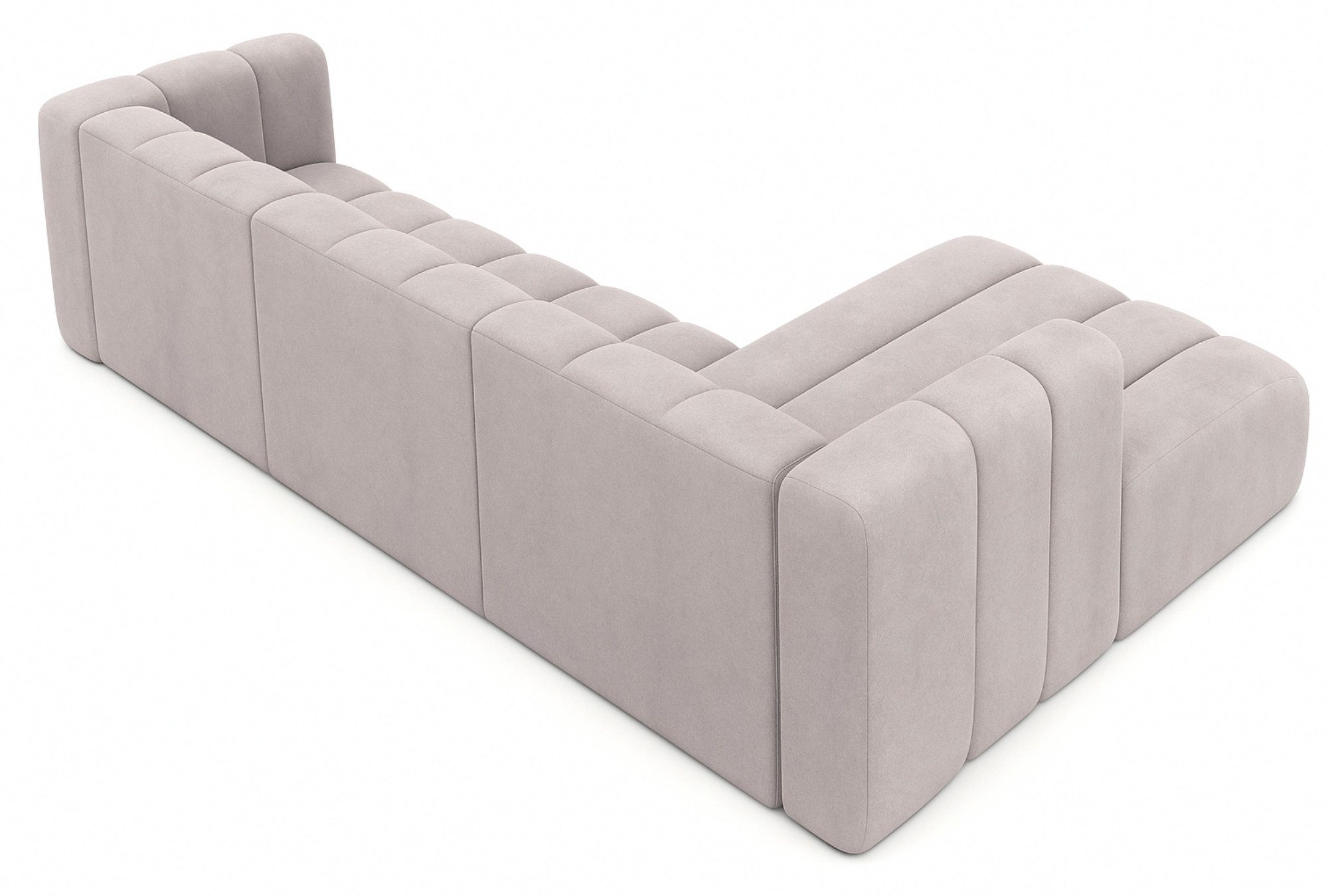 Kaiser Möbel Ecksofa Moderne aus Veloursstoff Salvador Grand L 318 cm, Ecksofa, modulare Bauweise, tiefe Sitzflächen, Samt Salvador, Soft-Cube-Design – Bild 4 von 5