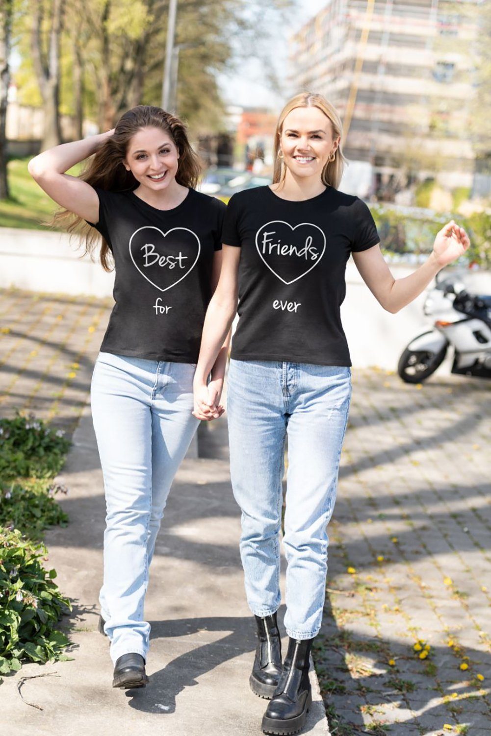 T-Shirt Best Friends For Ever Damen T-Shirt Set Beste Freunde