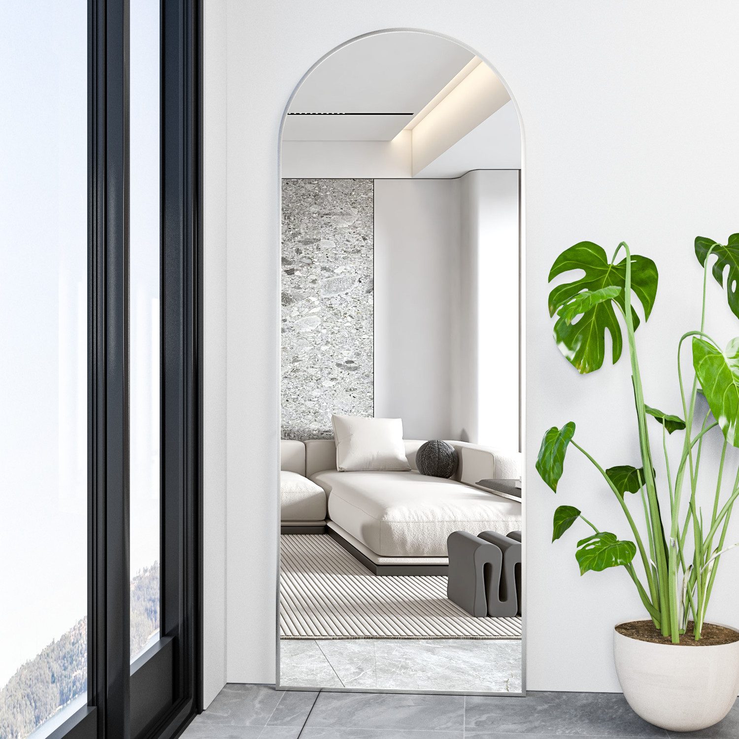 CASSILANDO Ganzkörperspiegel gewölbter Bodenspiegel, großer Boden-Spiegel,m günstig online kaufen