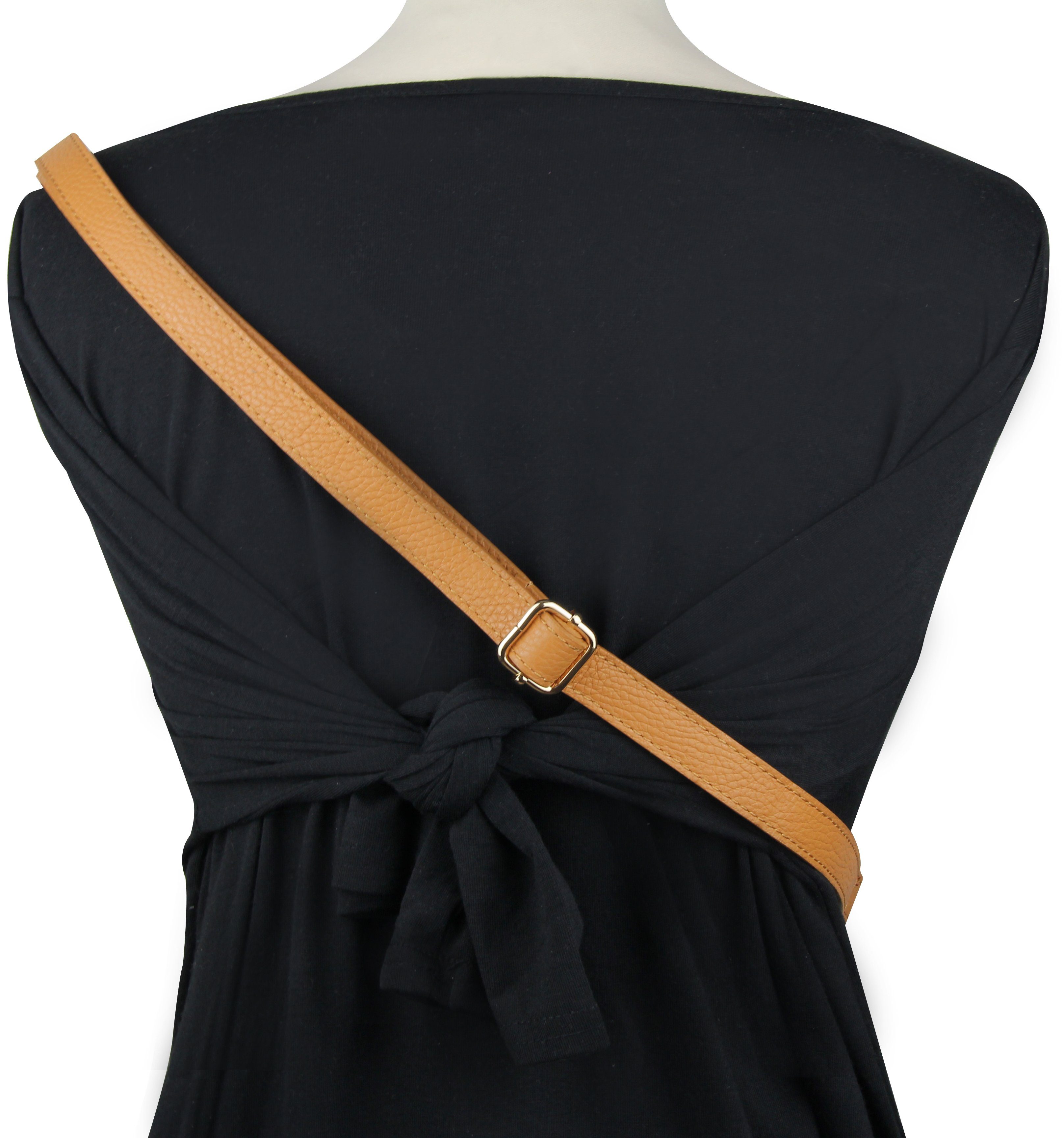 Frentree Umhängetasche Damen aus Echtleder, Made in Italy, Crossbody Schulter/Bauchtasche, mit goldenem Reißverschluss, verstellbarer Schulterriemen, Größe Mini – Bild 5 von 5