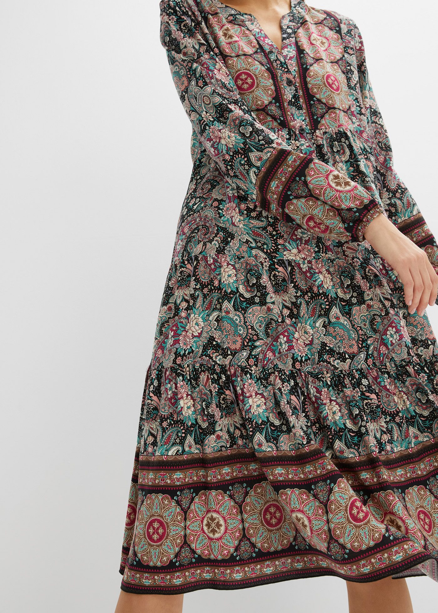 bonprix Tunikakleid für Festivals, aus Viskose, A-Linien-Passform, Kurzgröße