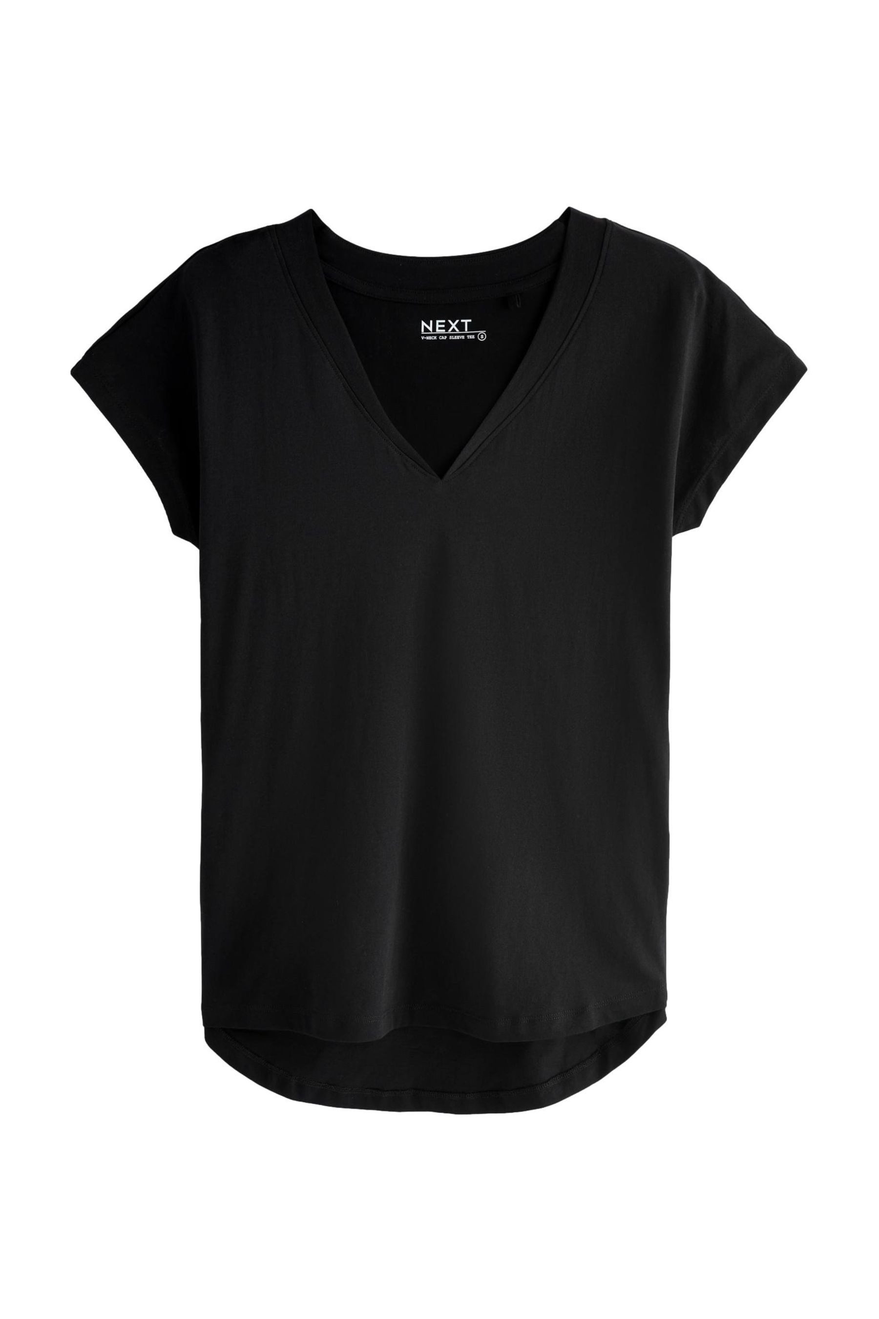 Next T-Shirt T-Shirt mit V-Ausschnitt und angesetzten Ärmeln (1-tlg)