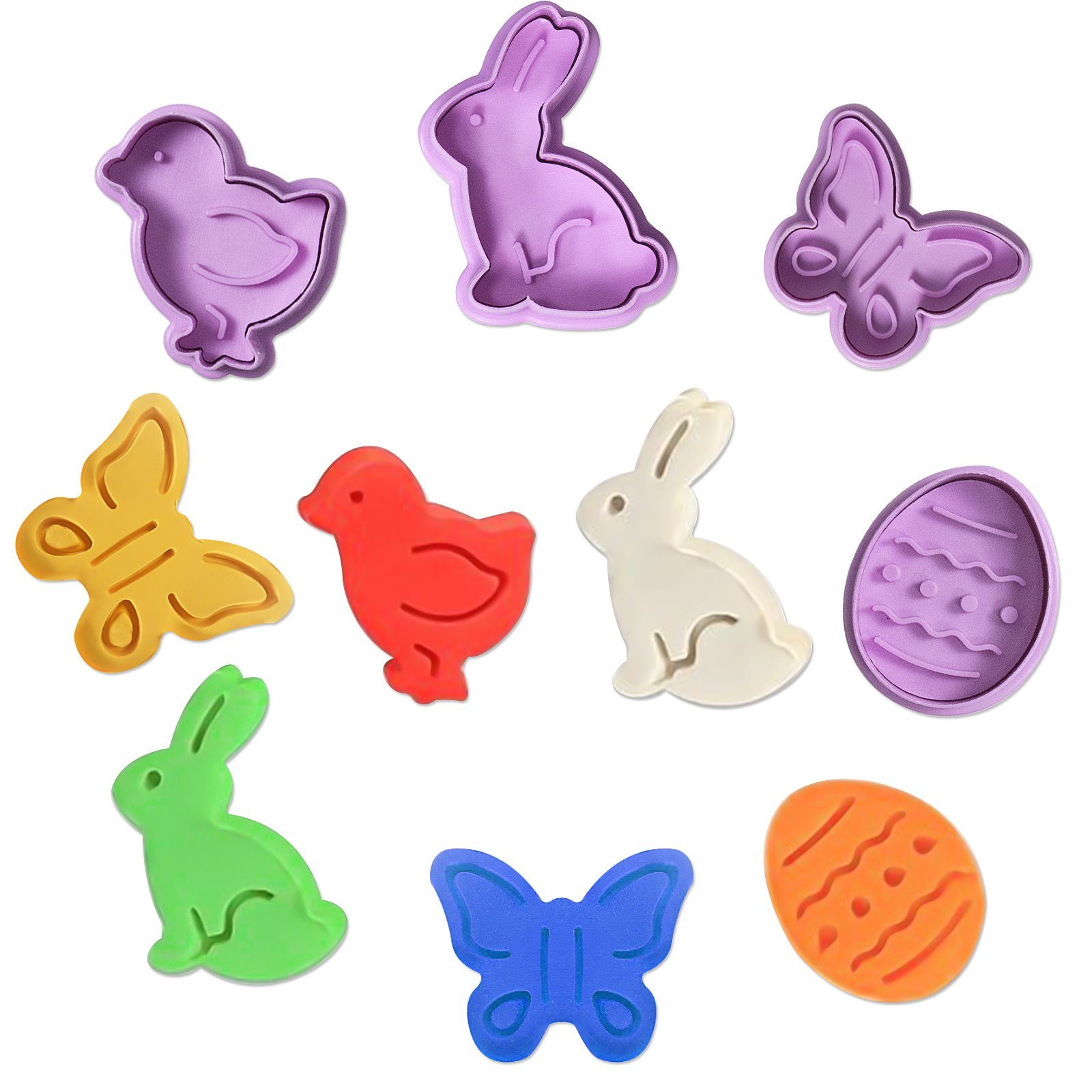 SunJas Ausstechform HG3083, Ostern Ausstechform deko Ausstecher Hase Vogel Schmetterling Egg