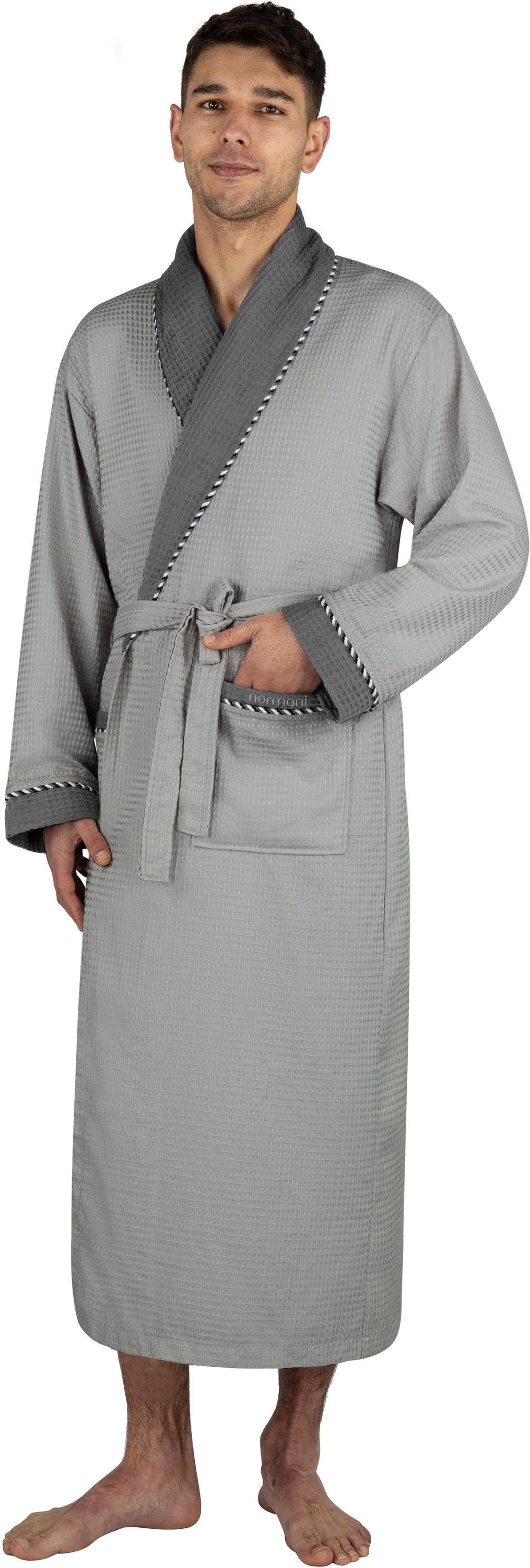 normani Herrenbademantel Herren Bademantel Waffelpique Moyo, Langform, Visk günstig online kaufen