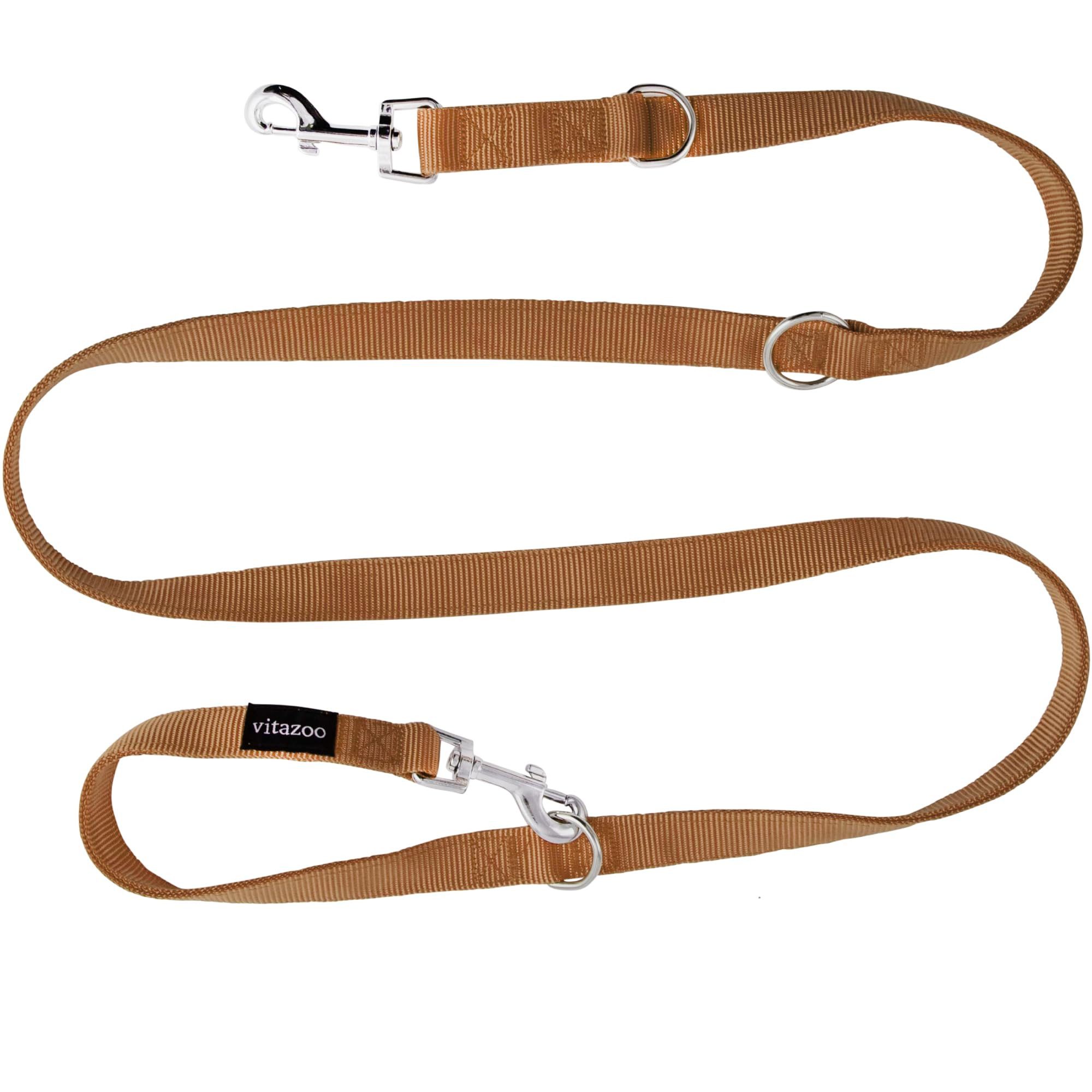 VITAZOO Hundeleine Vitazoo Hundeleine Braun 2m, massiv & verstellbar - für große Hunde, Nylonfaser (1-tlg)