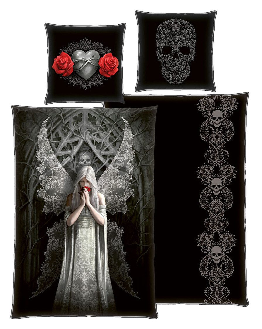 Figuren Shop GmbH Постельное белье Постельное белье Engel - Only Love Remains by Anne Stokes - Gothic Bettzeug, Baumwolle