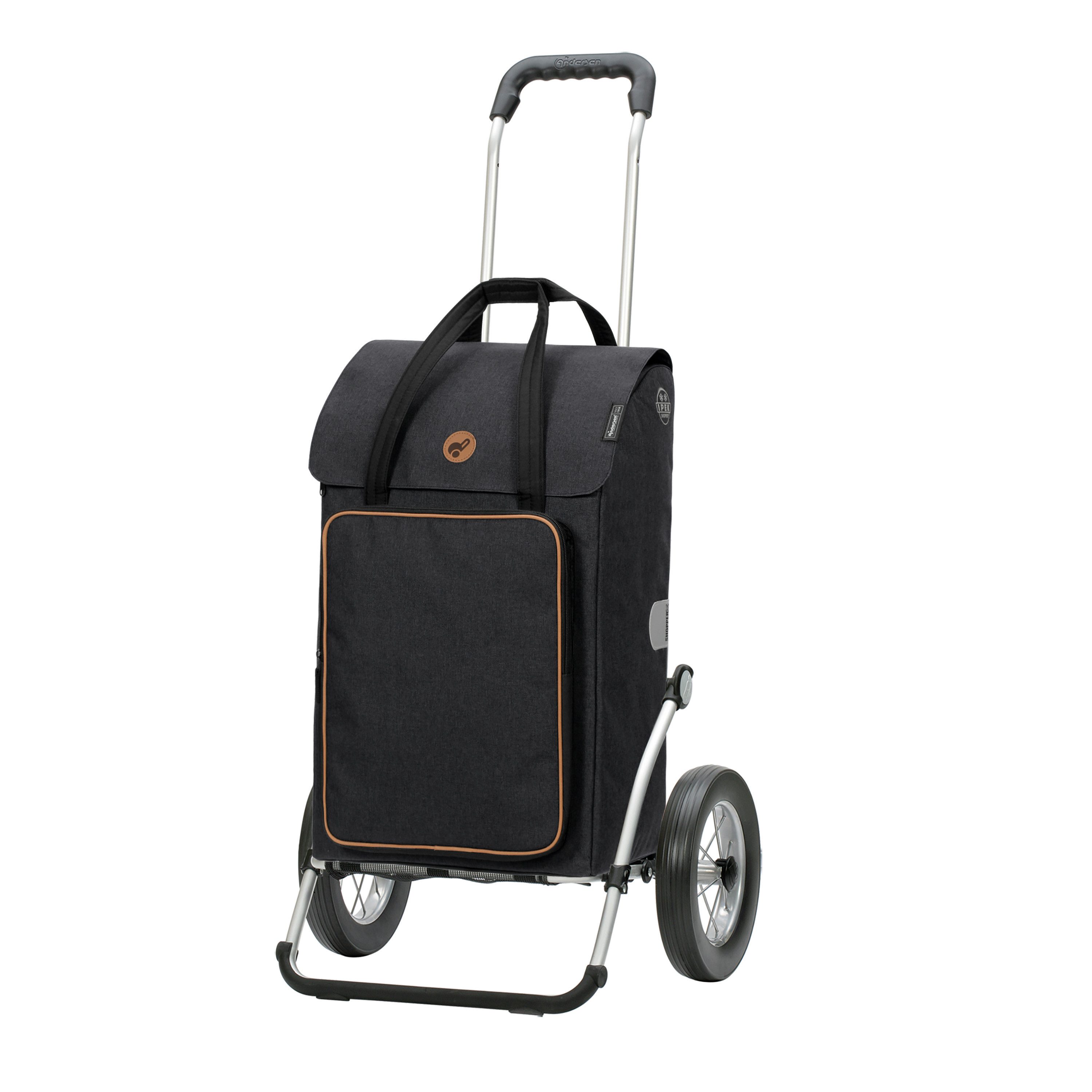 Andersen Einkaufstrolley Royal Shopper Ipek Bo schwarz, Thermofach 41 Liter, klappbar, belastbar bis 50kg, wasserabweisend