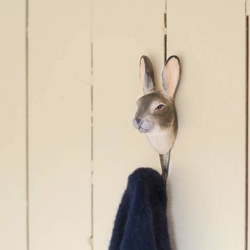 Wildlife Garden Kleiderhaken Kleiderhaken aus Holz - Hase, Tierkopf